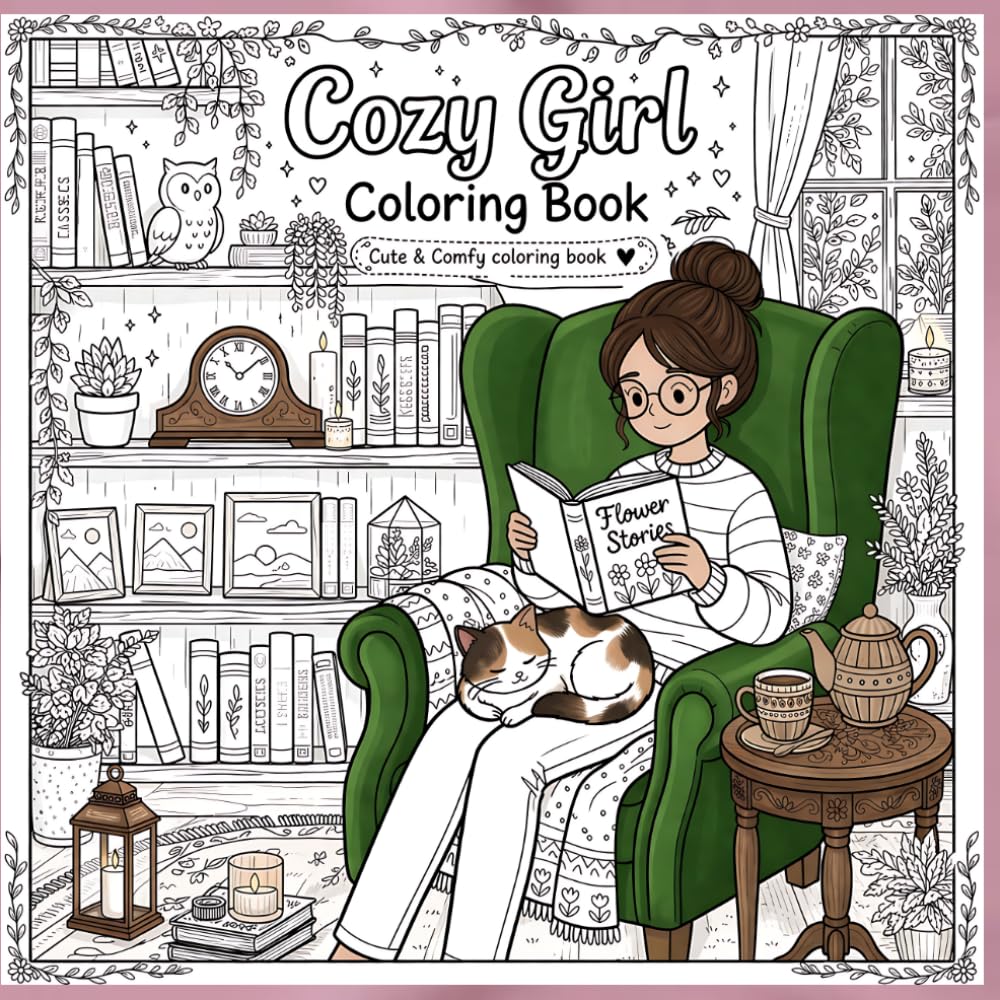 Cozy Girl Coloring Book 150 page: Cute & Relaxing Girl Moments, Comfort Aesthetic, Self-Care Scenes for Stress Relief & Mindfulness
