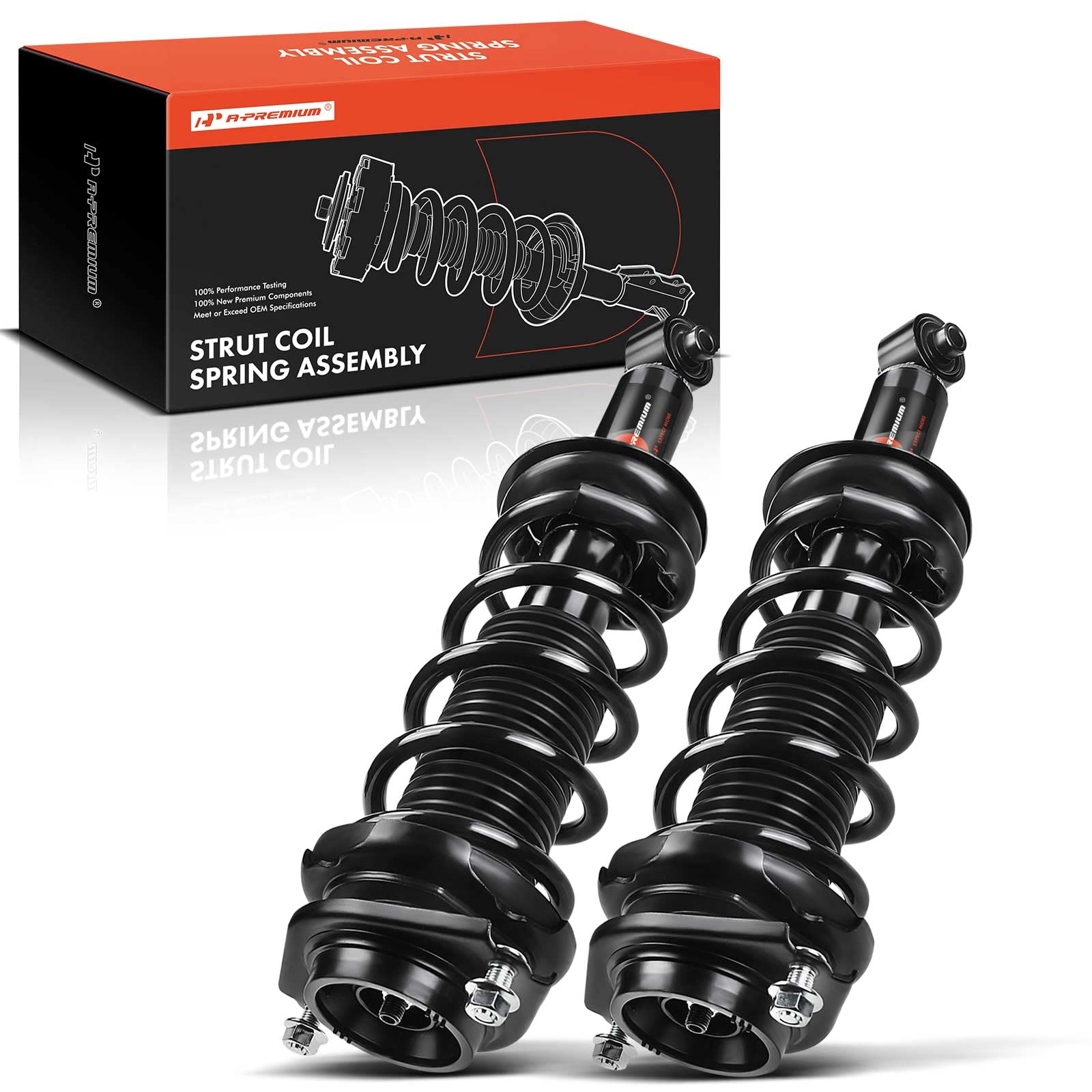 A-Premium Rear Pair (2) Complete Strut & Coil Spring Assembly Compatible with Subaru Impreza 2012 2013 2014 H4 2.0L, Driver and Passenger Side