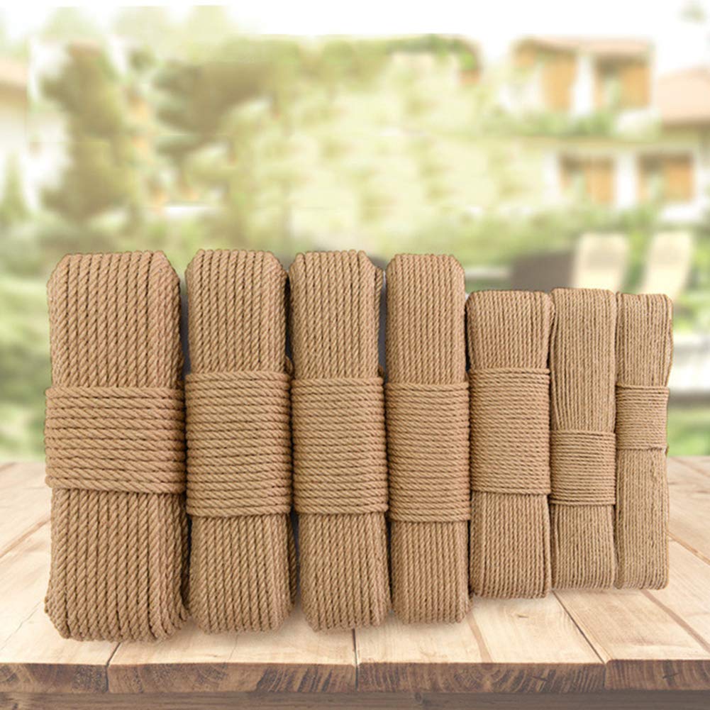 Corda di canapa naturale ad alta resistenza, 50 m, per artigianato, arrampicata, ancoraggio, amaca, tiragraffi nautico, tiro alla fune, corda in sisal intrecciata durevole (diametro 30 mm)