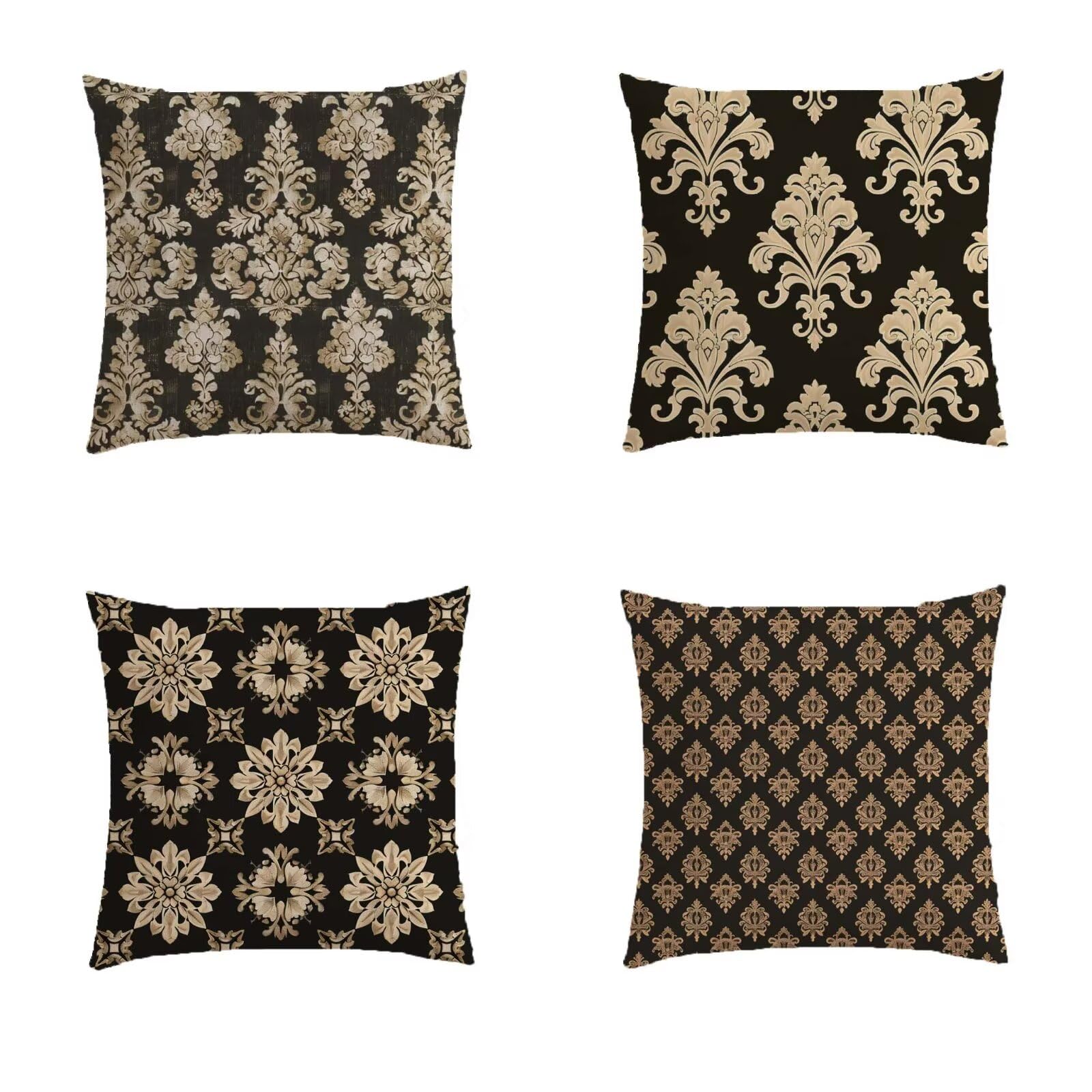 Housse de coussin 80x80cm bohème marron pour taie oreiller de jardin