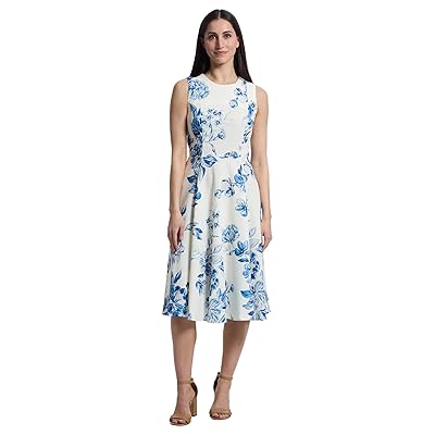 Calvin Klein Sleeveless Floral Fit And Flare Women