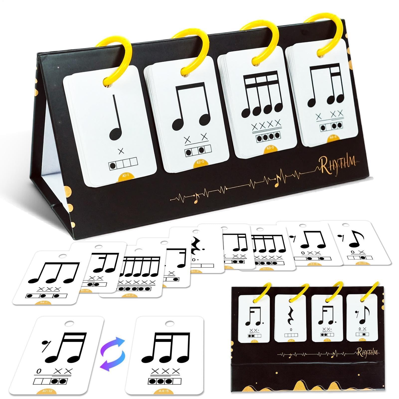 Music Notes & Rhythm Flash Cards – Learning Guide For Piano,Guitar & Theory