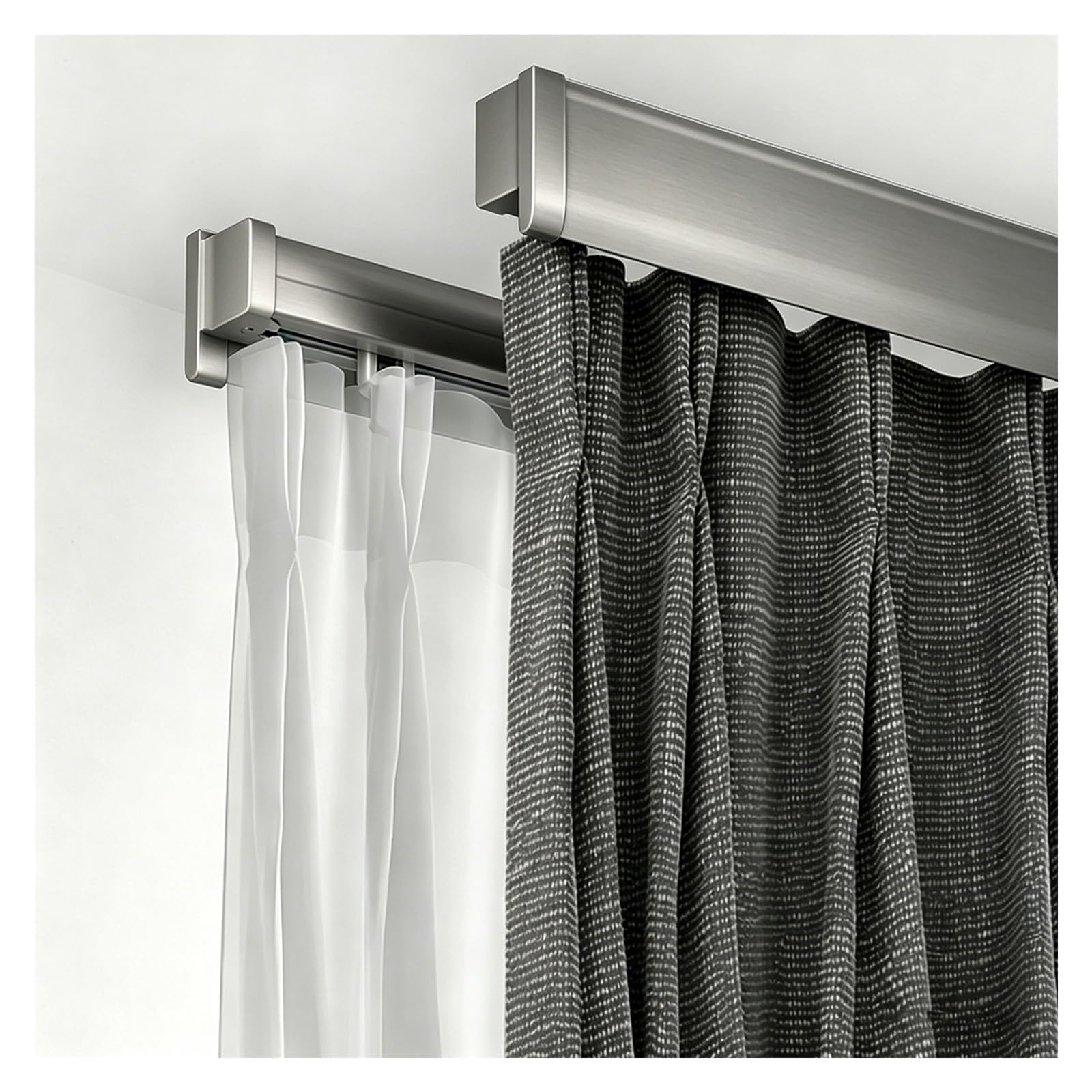 Double Curtain Rail Box Valance Frame, Cornice Board Window Valance Modern, Blackout Curtains Pelmet Panel for Bedroom Living Room(White,60in/152.4cm)
