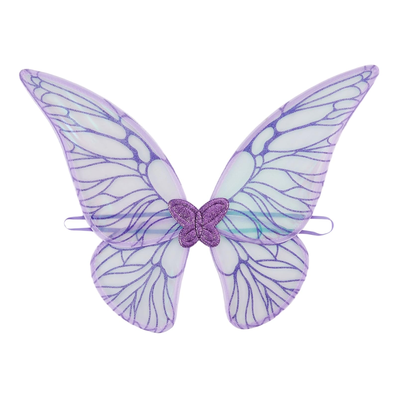 YILEEGOO Butterfly Wing for Girls Petite Women Iridescent Fairy Wing with Elastic Shoulder Straps for Stage Show and Birthday Play (Purple, One Size)