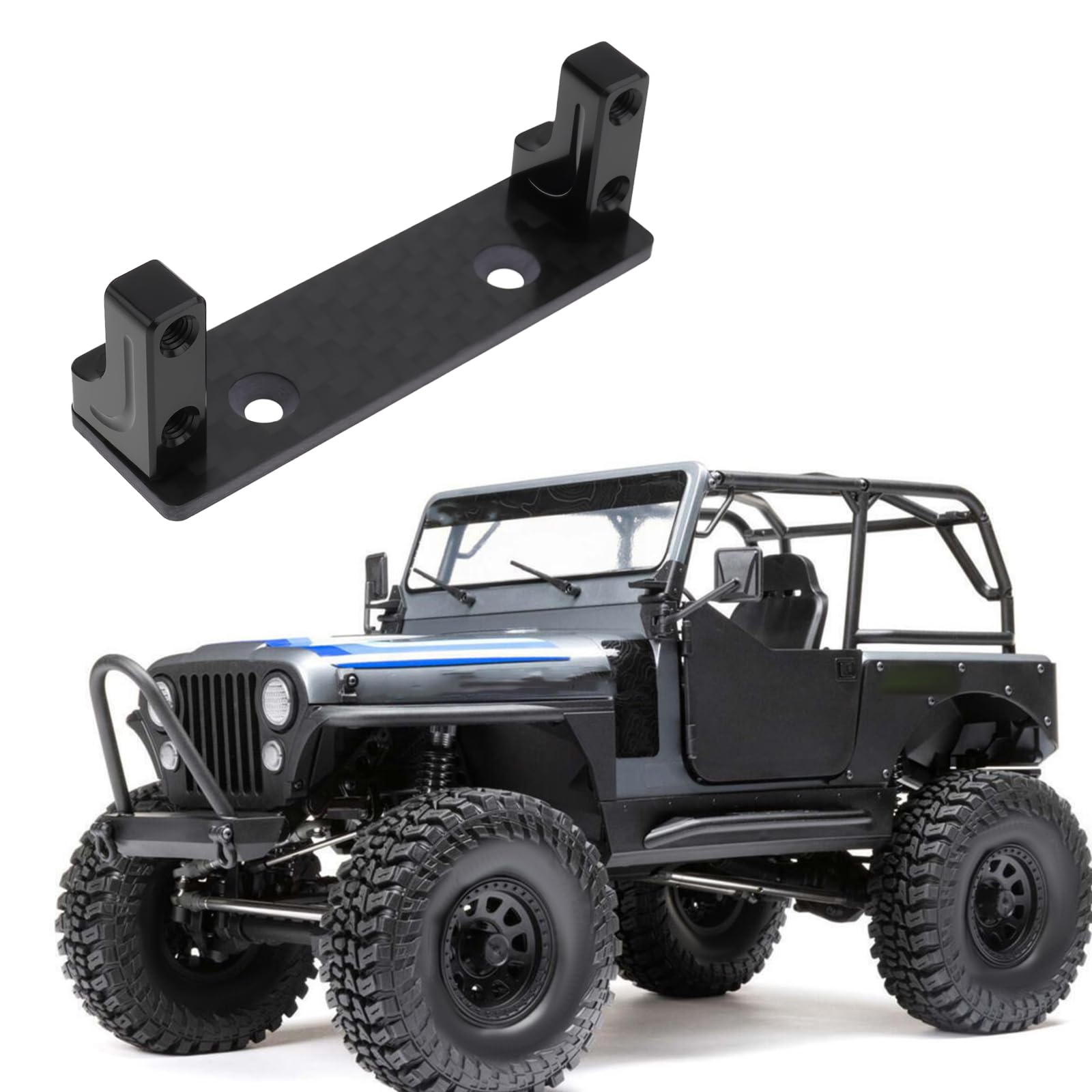 Create idea 1:10 RC Car Alloy Carbon Servo Mount Carbon Plate 56.5x20.5x15.5mm Compatible with AXIAL SCX10 AXI0300 - Image 3