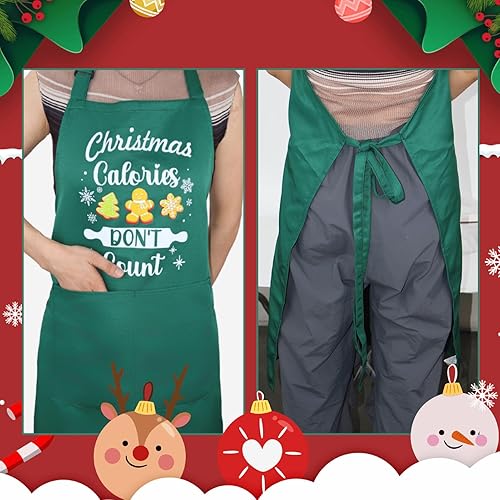 Miniatura 6 de Christmas Apron for Women with 2 Pockets, Adjustable Cooking Apron for Kitchen, Gardening, Salon for Mom Wife Sister