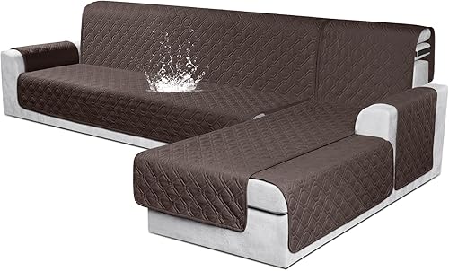 Fundas de sofá modular, 100% impermeables, en forma de L, 3 piezas, reversible, para sofá seccional, muebles, funda protectora para mascotas,