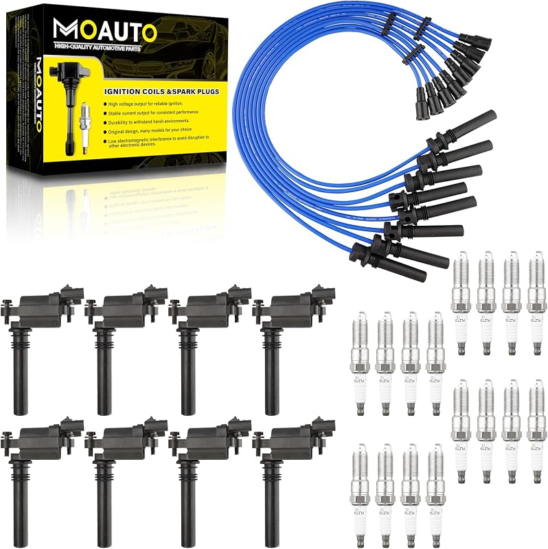 Set of 8 Ignition Coils Pack UF378 56028394AD & 16 PCS Iridium Spark Plugs | Compatible with Dodge Durango 2004-2005 Ram 1500 2500 3500 2003-2005 V8 5.7L with Wire Set