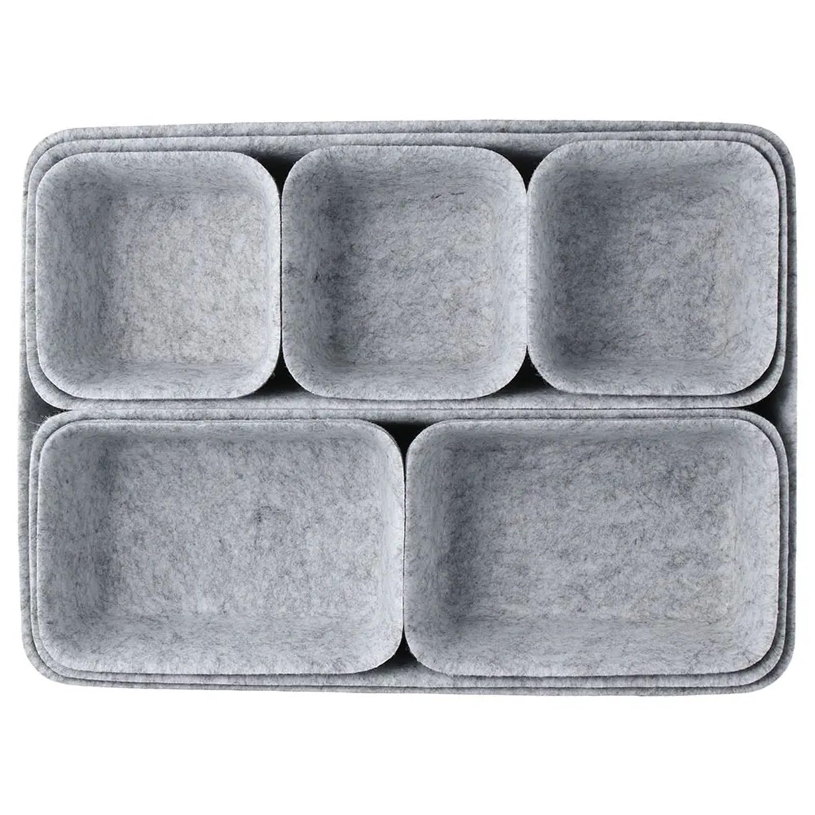 ZHSOAO 8 Pcs Felt Sundries Sorting Box Portable Grey Storage Pen Holder Office for Bras, Socks, Underwear