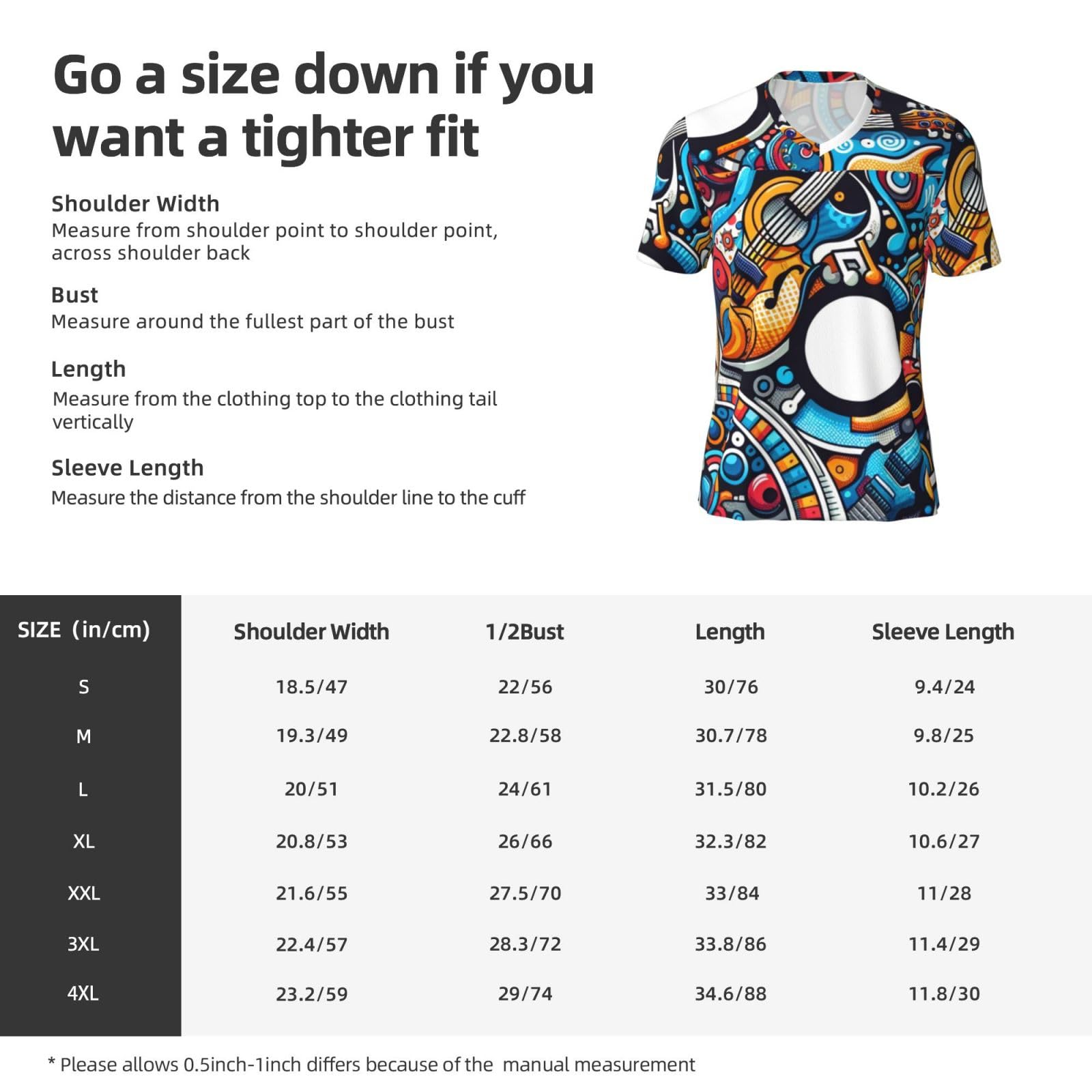 Stylish Athletic Sports Jersey Music-Abstract-Guitar Men's Rugby Jersey X-Large Black