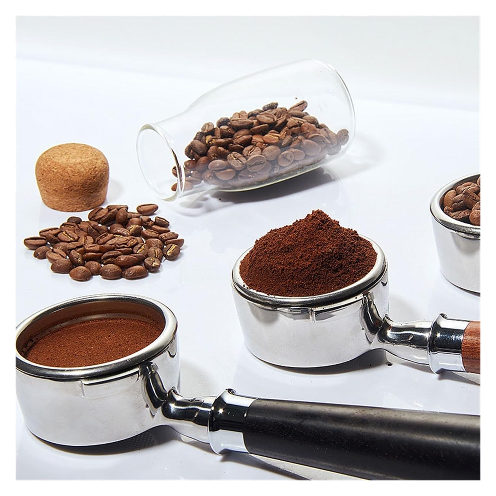 Portafiltro sin fondo compatible con cafeteras de 58 mm, accesorios for baristas, máquinas herramientas(58MM Red Wood C)