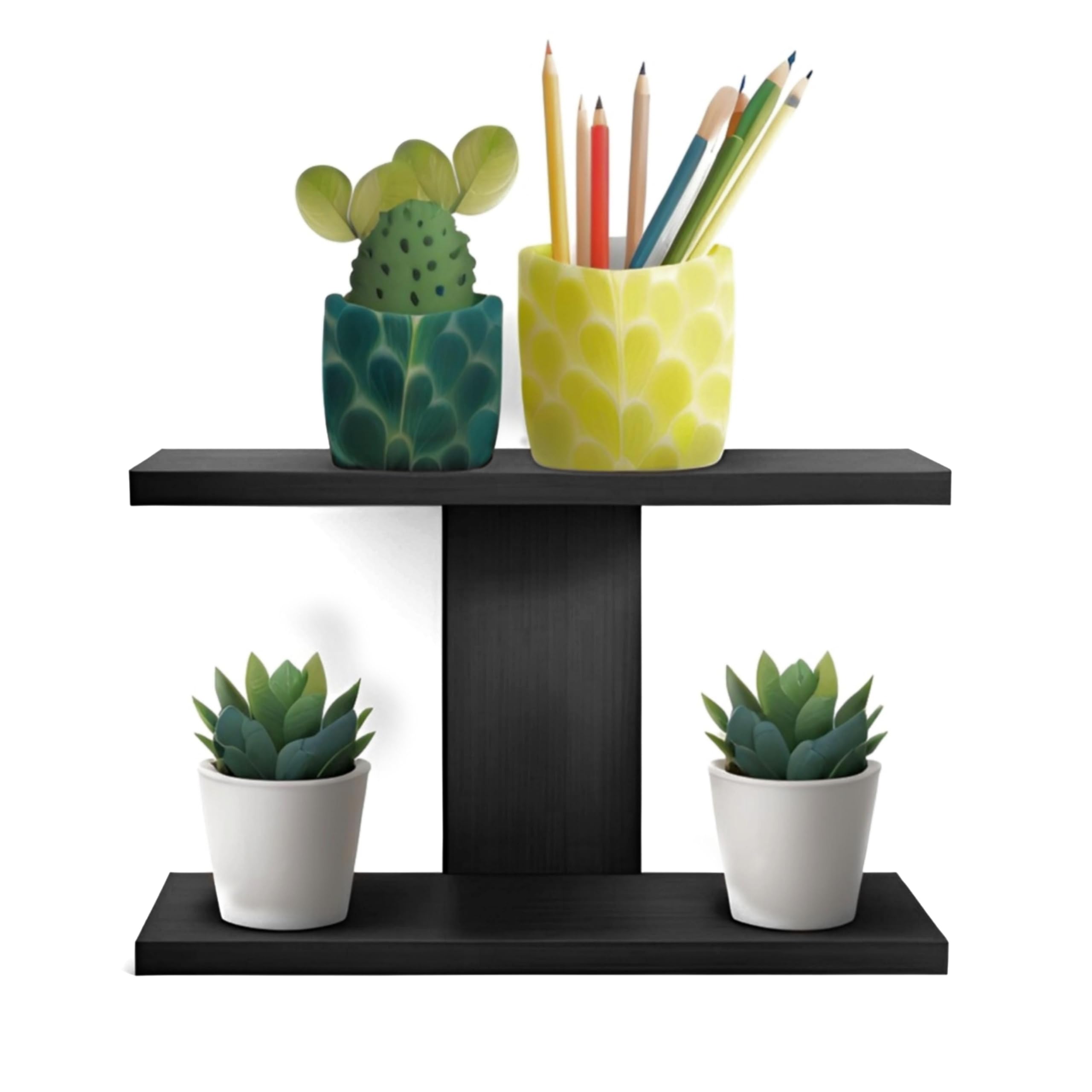 Dime Store Wall Mounted Engineered Wood Shelf/Book Rack/Wall Shelves/Home Decorative Display (2 Shelves, Black) (2 Shelves, Black) (B0B4YQP9QG) Amazon Price History, Amazon Price Tracker