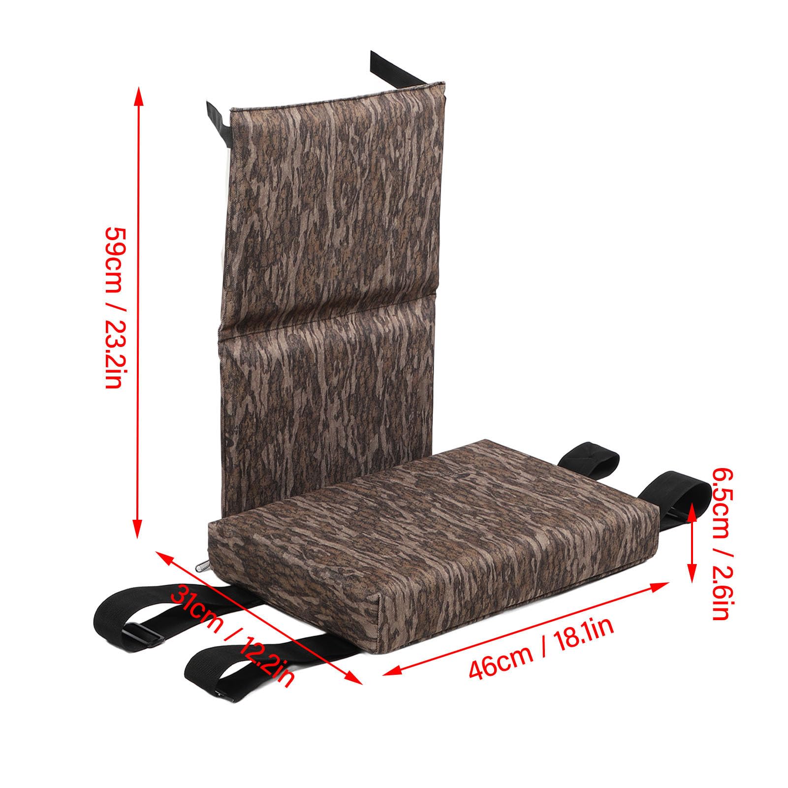 Zerodis Seat Cushion, Foldable Tree Seat Adjustable Treestand Chair Cushion for Ice Fishing Hiking Camping (900DBL)