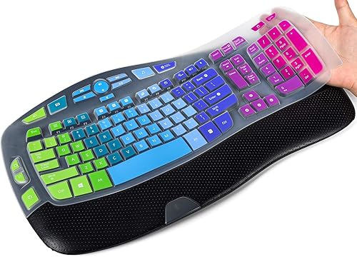 Logitech K350 MK550 MK570 - Funda de teclado inalámbrico con ondas, color arcoíris