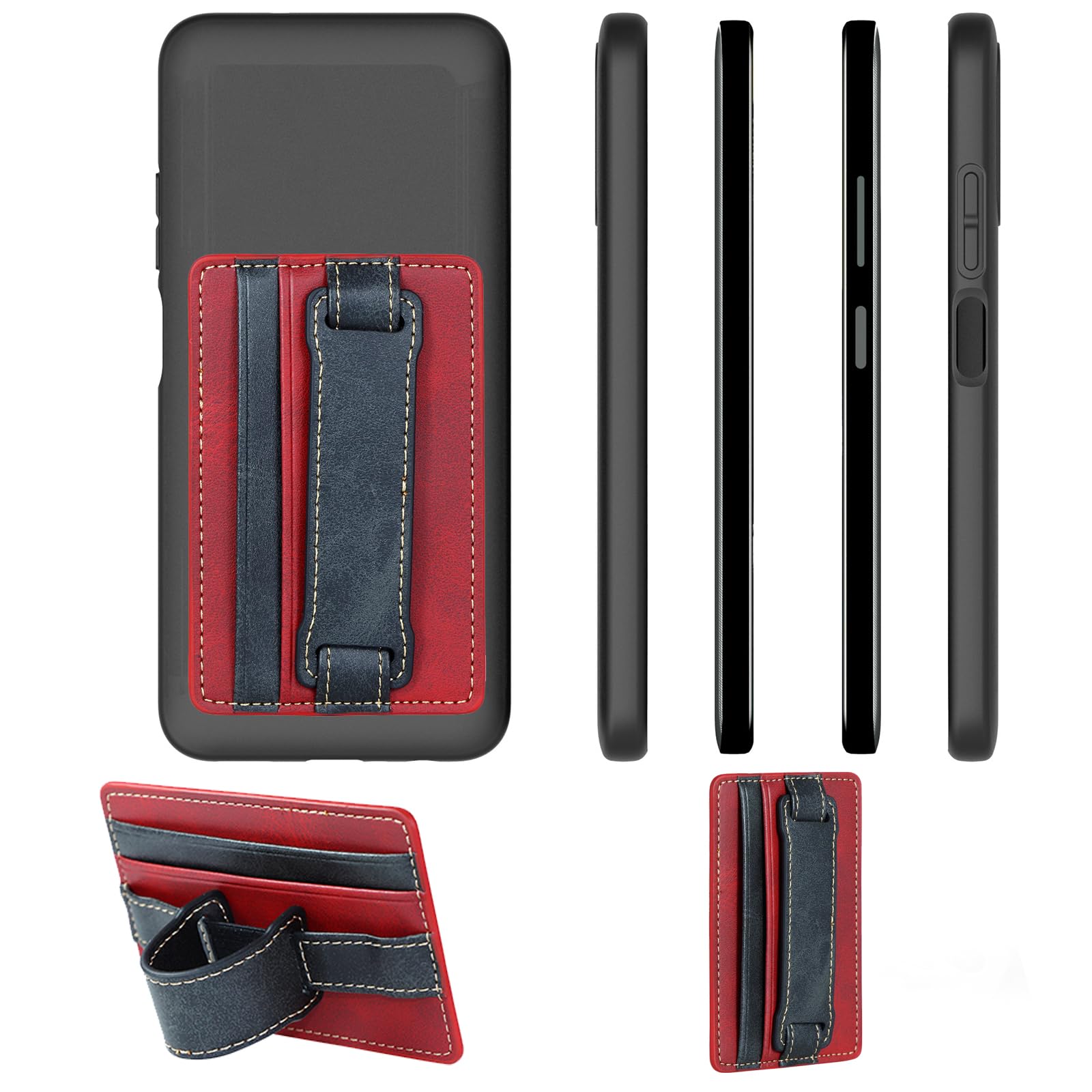 Cover Compatible with Boost Mobile Celero 5G Plus 2024,Compatible with Boost Mobile Celero 5G+ 2024 Card Holder Kickstand 2 in 1【PU Leather+Phone Case】Shockproof Red
