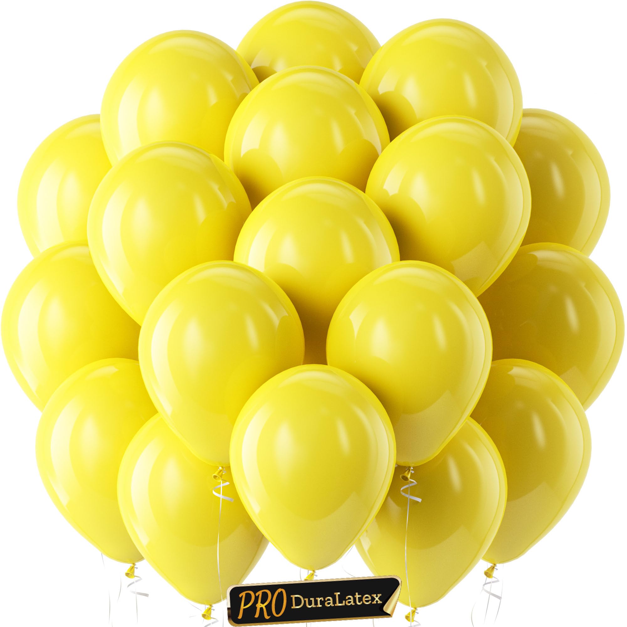 Bezente Pro Duralatex Yellow Extra-Thick Balloons 120 Pack 10 inch
