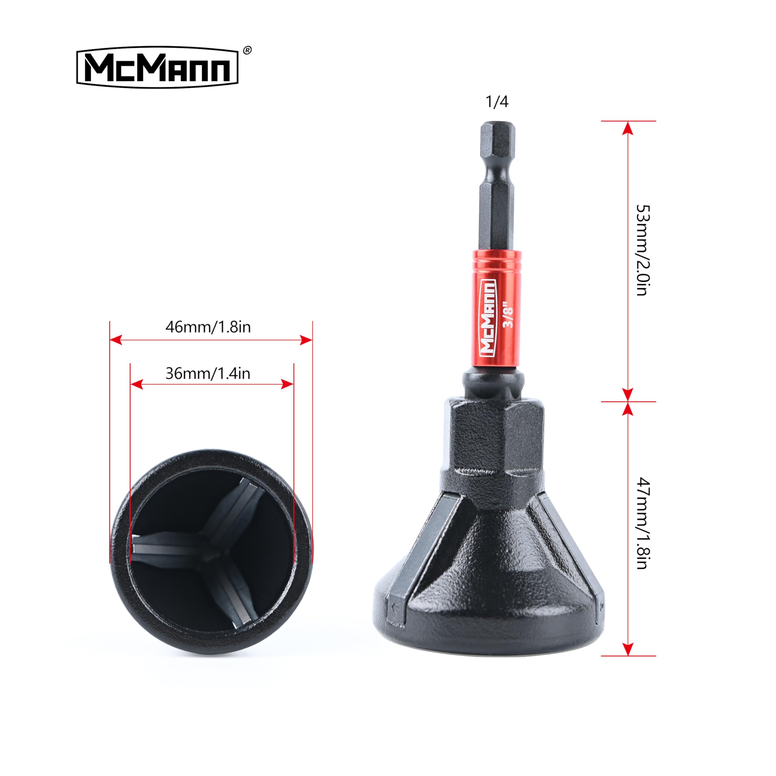 MCMANN External Deburring Chamfer Tool Metal Deburring Tool Hex Shank Deburring Tool for External Chamfer Screws Suitable for Screw Tube Size 6 mm to 33 mm - Image 2
