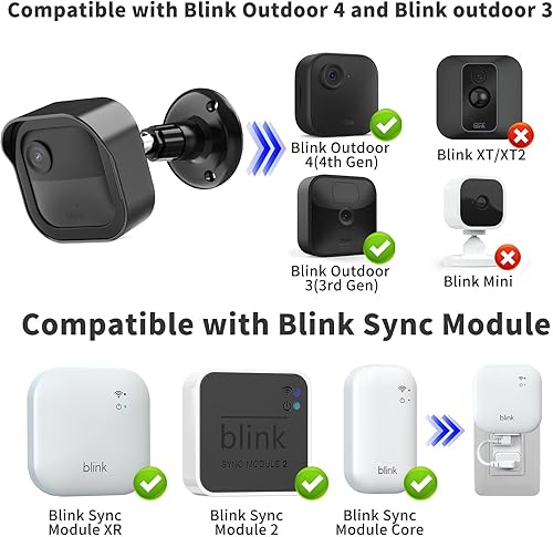Miniatura 2 de Blink Outdoor 4 (4. generación), carcasa protectora resistente a la intemperie y montaje ajustable de 360 con módulo de sincronización 2 soporte