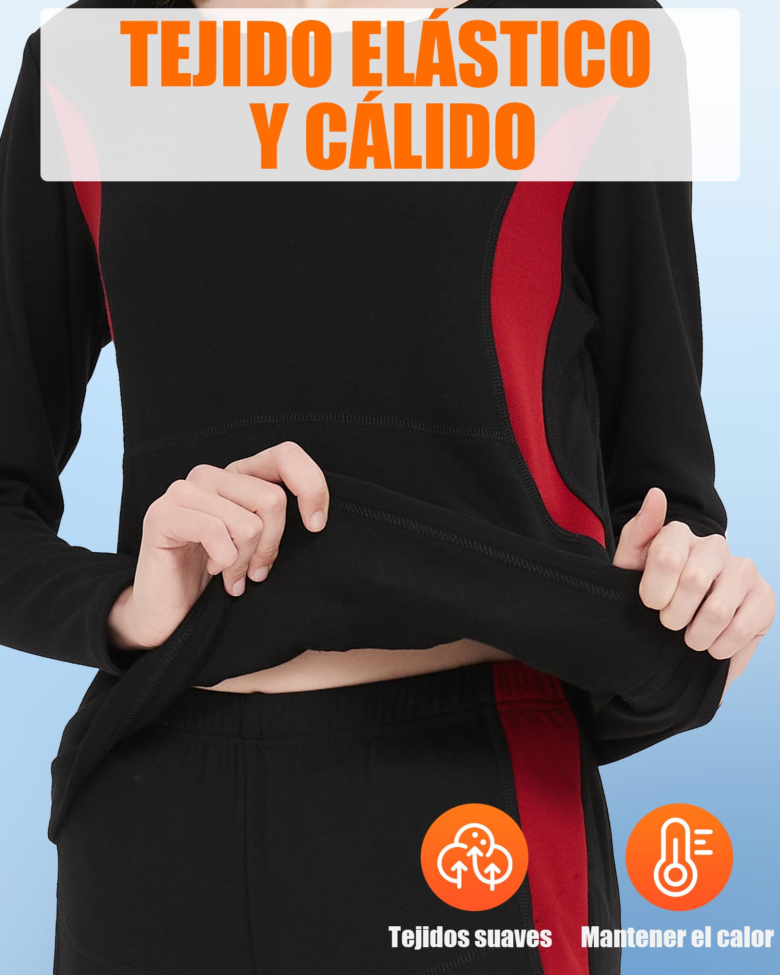 Biancheria intima riscaldabile da donna e da uomo, set di biancheria intima termica elastica con elementi riscaldanti migliorati e batteria 7,4 V 10000 mAh, 3 livelli di calore per l'inverno e la casa
