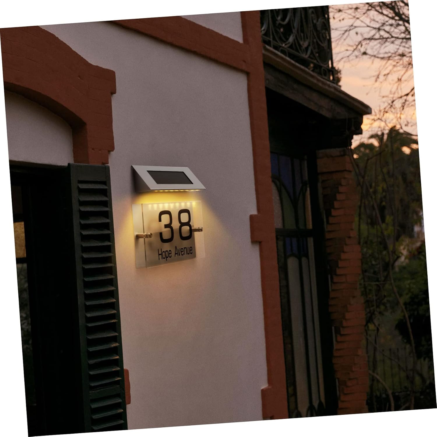 Solar House Number Lamp with Led Lights Doorplate Light for Outdoor Use Easy Installation for Gardens Patios and Pathways