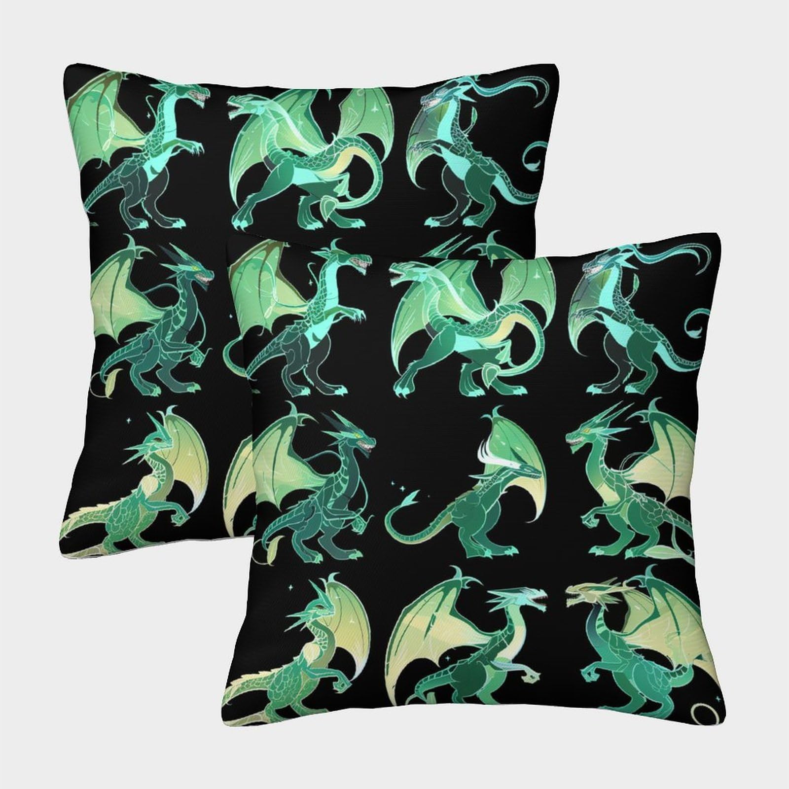 kaiyun 2 Pack Mythical Dragon,Minimalist Style Pillow Case 45x45cm Throw Pillow Case,Modern Decoration Pattern for Terrace Sofa Bedroom Indoor Outdoor Party