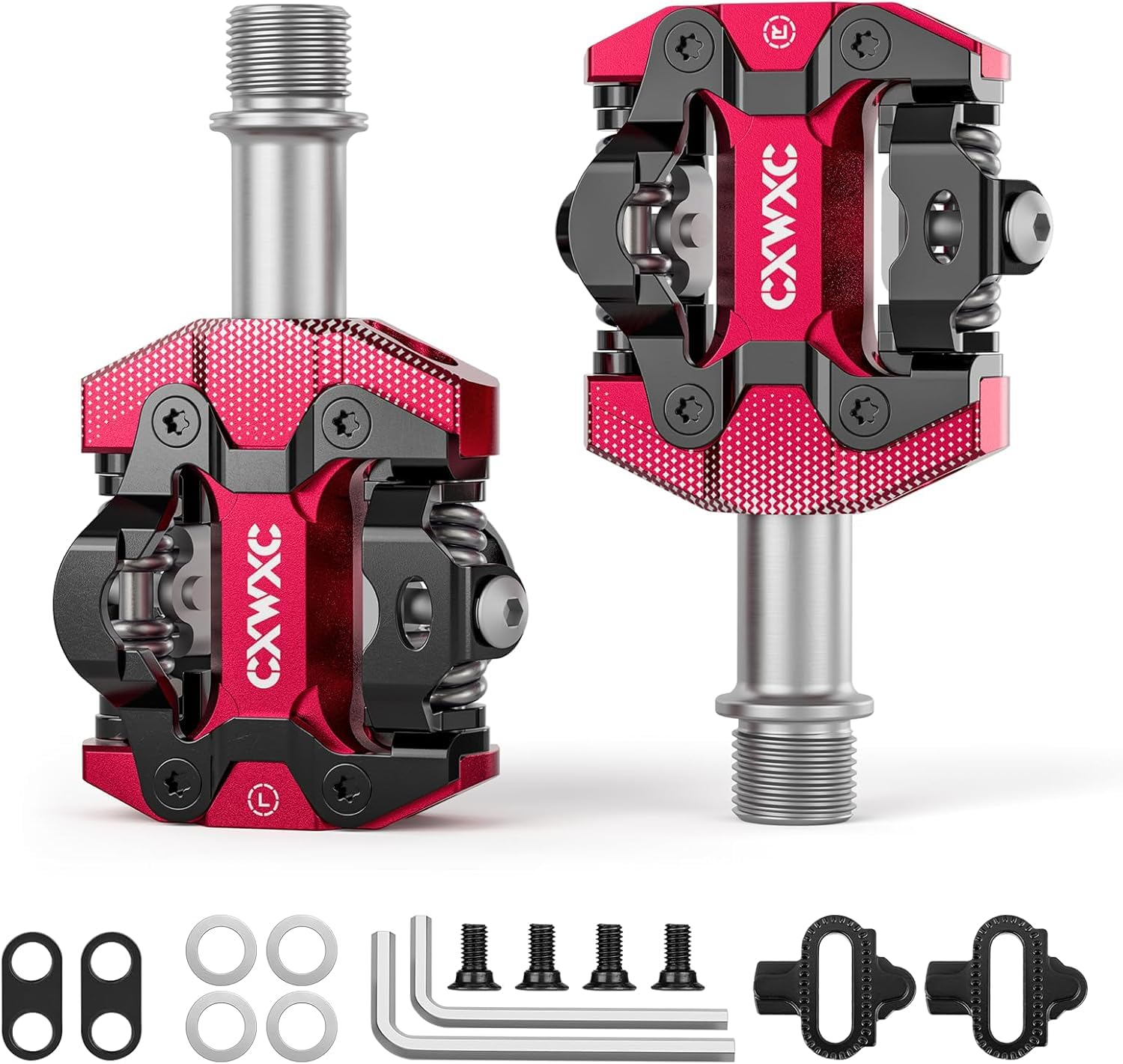 CXWXC Pedali per bicicletta Clic, pedali per mountain bike, pedali double face, piattaforma larga, antiscivolo, con 3 cuscinetti in alluminio, leggeri per mountain bike, trekking