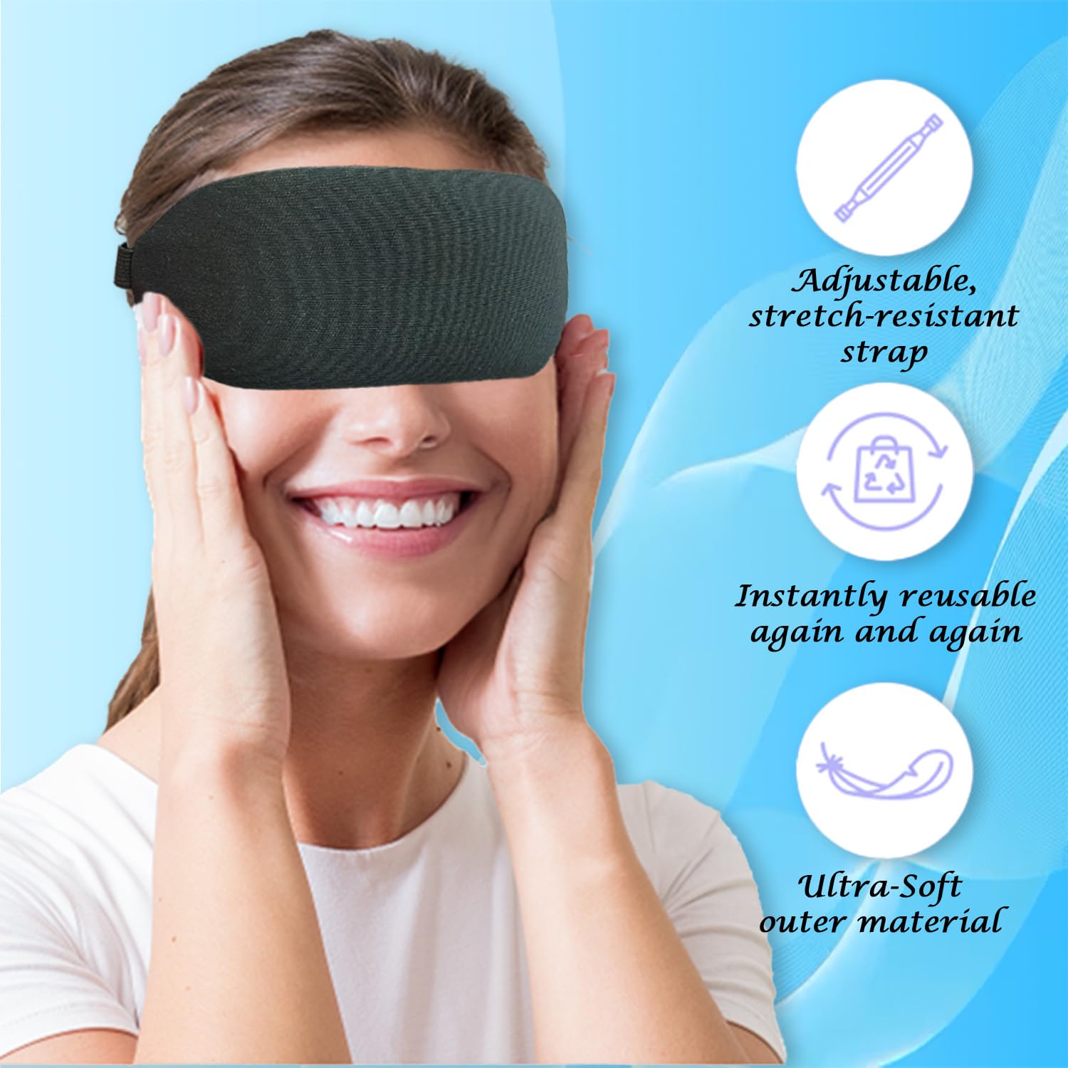Aqua Ice Face & Eye Cooling Gel Pad and Aloe Vera Gel Mask Ice Pack for Face and Eye Patches Remove Dark Circles, Fatigue Cool Eyes Patch Pads Eye Care | Facial Skin Refresh Face Mask for Hot & Cold Therapy (Aloe Eye Cooling Pad, Pack of 1) — Amazon image 6
