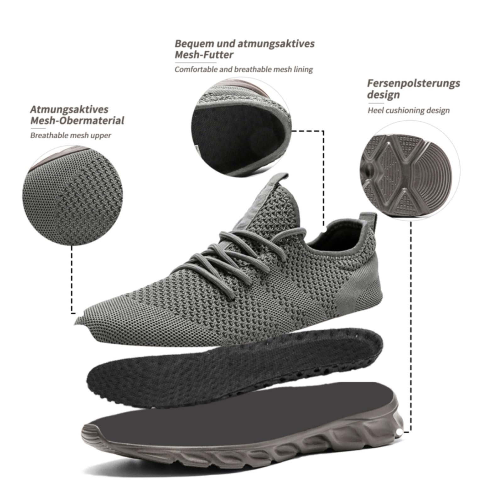 MGNLRTI Scarpe Uomo Scarpe Trekking Uomo Traspirante Running Leggero Scarpe Basket Tennis Estive