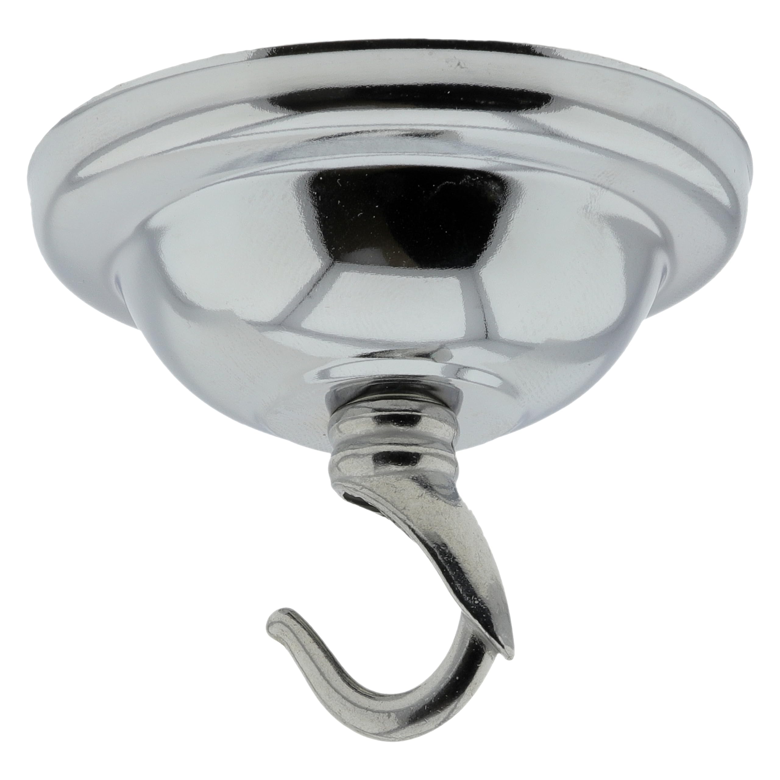 1 Pack Art Deco 67mm Diameter Small Metal Ceiling Rose and Deco Styled Metal Hook in Chrome Finish