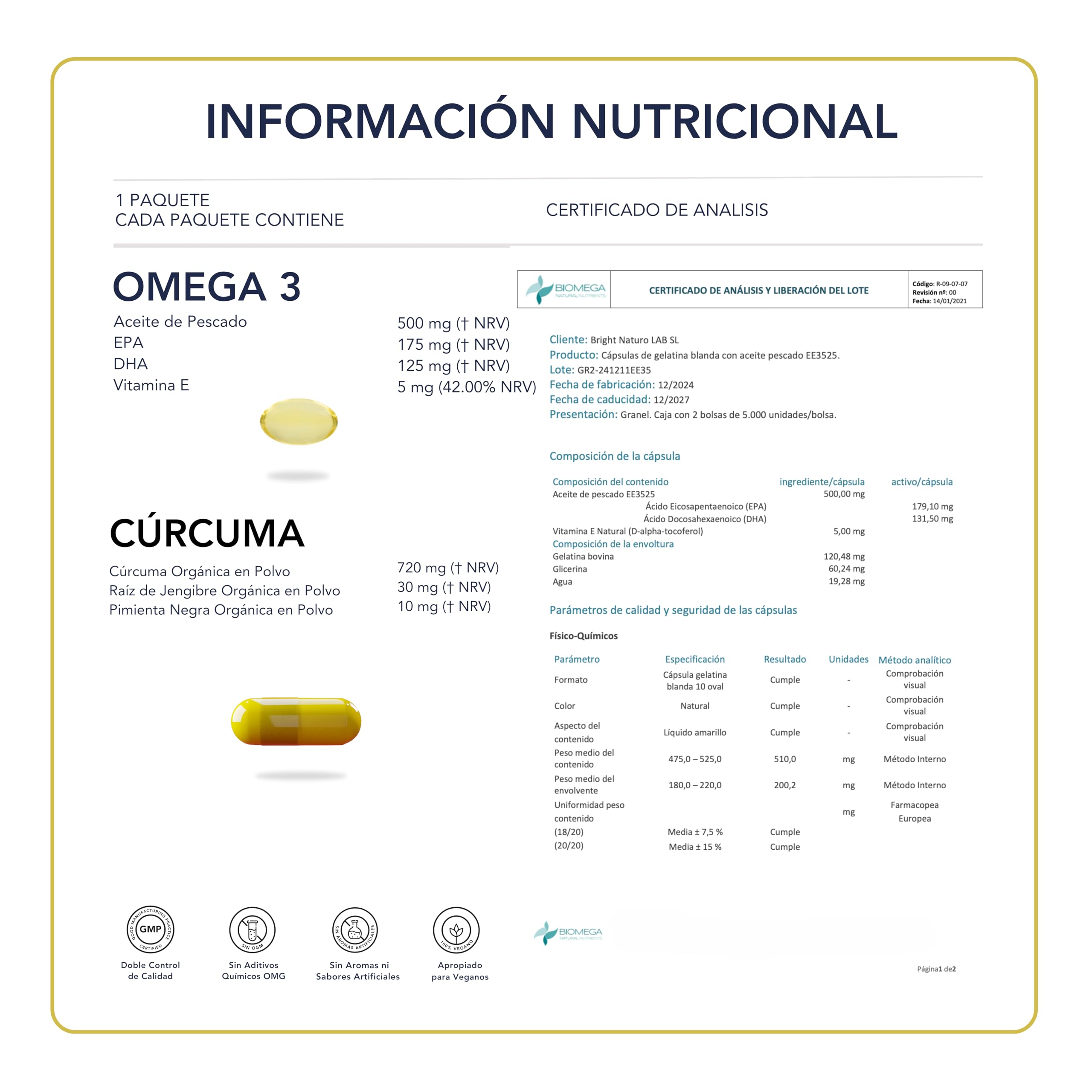 Omega 3 TG y Curcuma con Jengibre y Pimienta negra – SmartAbsorb™ | Fórmula esencial para apoyo inmunitario. Reduce la inflamación y ayuda al cuerpo a mantenerse en equilibrioI | 56 Dosis Diarias
