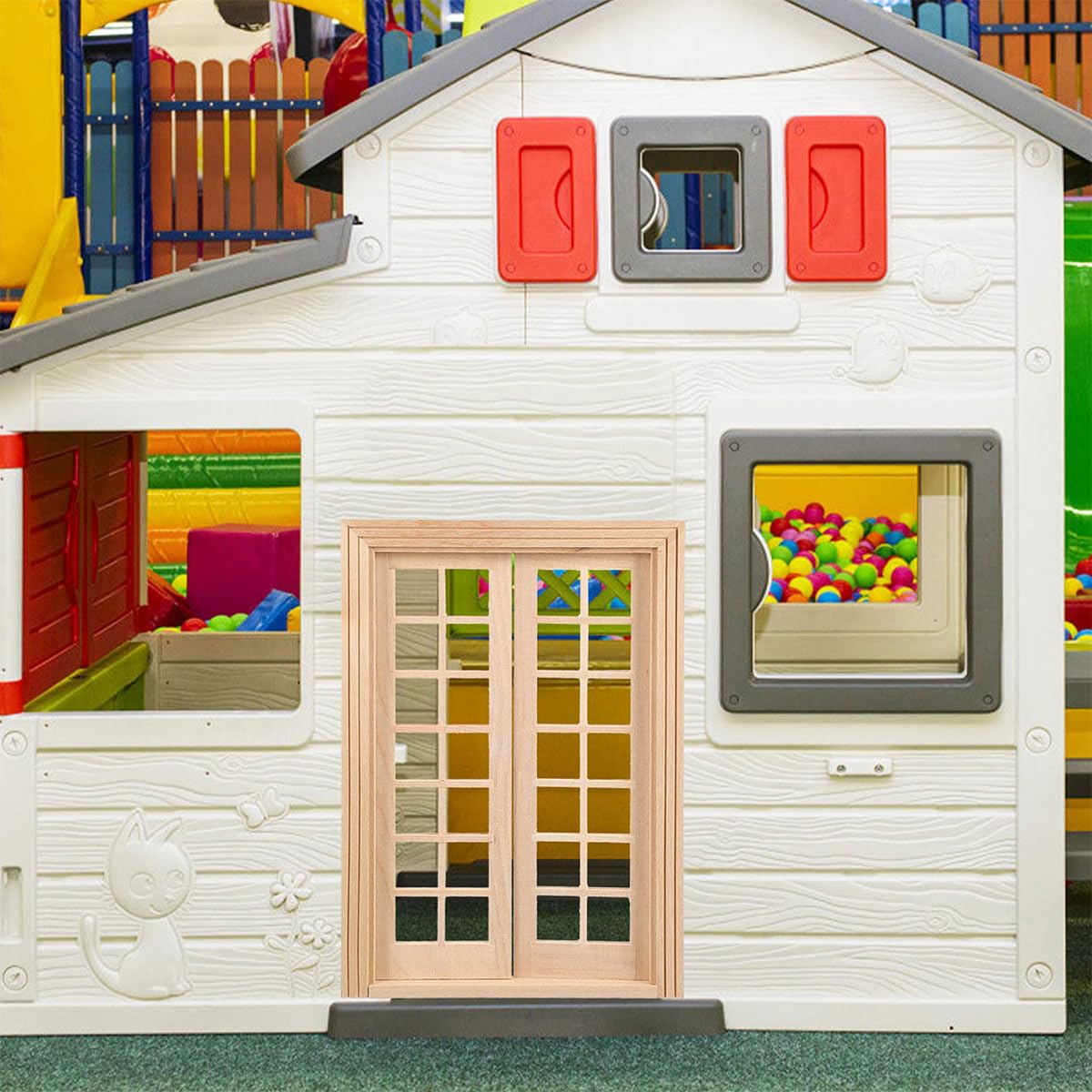 Namvo Mini Porta Mobili In Miniatura 1:12 Porta In Legno Miniatura Porta Esterna E Finestra 28 Pannello Mini Modello Porta In Legno Incompiuto Per FAI DA TE Dollhouse Accessori