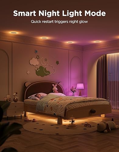 Miniatura 5 de Govee Matter RGBIC - Iluminación empotrable inteligente de 6 pulgadas, funciona con Alexa, Google Assistant, luz descendente regulable de 1100 lm