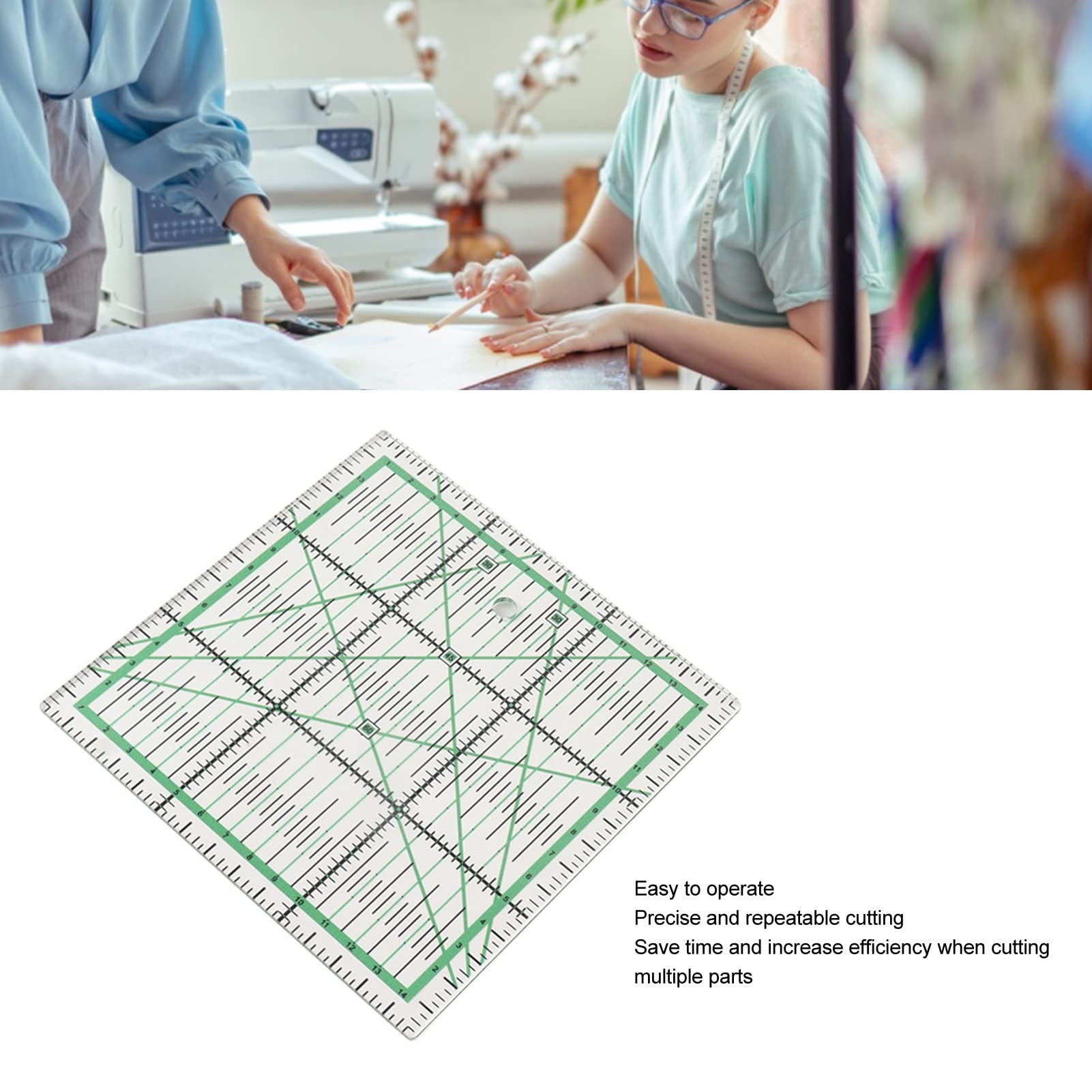 Quilting Ruler, Square Quilting Rulers Non Slip Fabric Ruler for Cutting Fabric Ultra Grid Quilting Rulers Patchwork Rulers