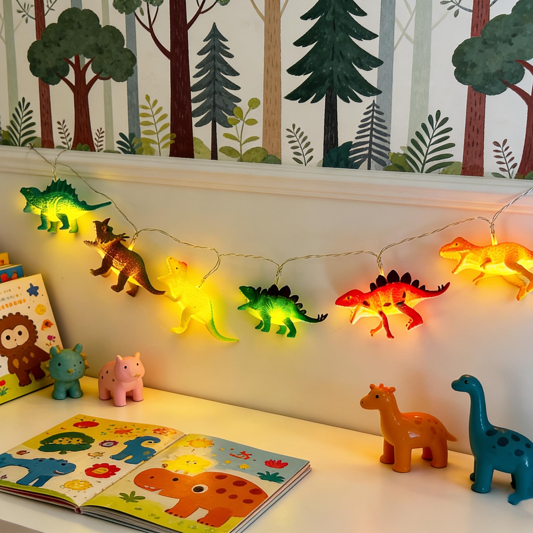Amazon.com: 8LED Dinosaur String Lights for Boys Room Battery