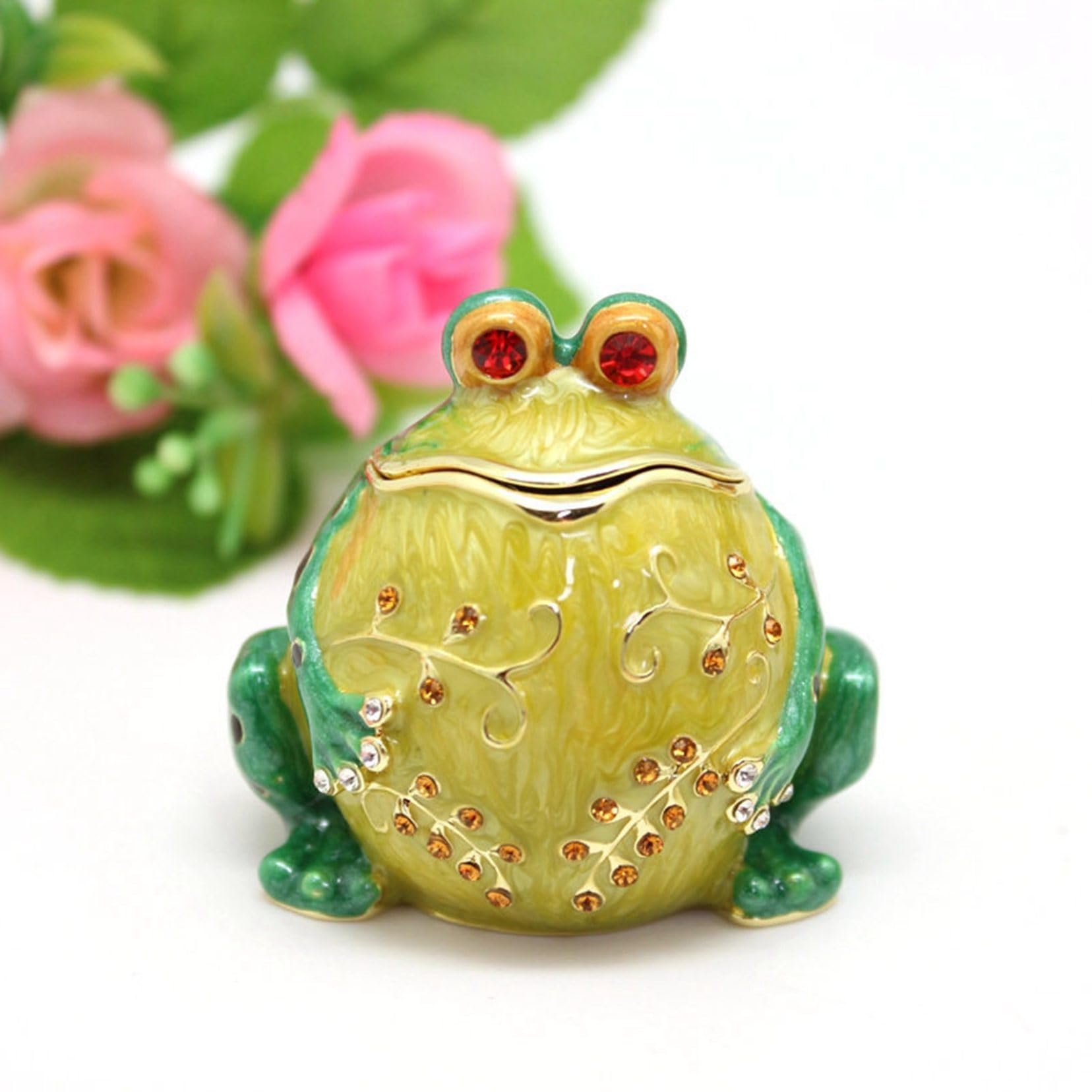 リモージュボックス 蓮の葉とカエル 蛙 小物入れ ミニチュア ピルケース Amazon｜蛙 カエル 置物 ジュエリーボックス インテリア 可愛い