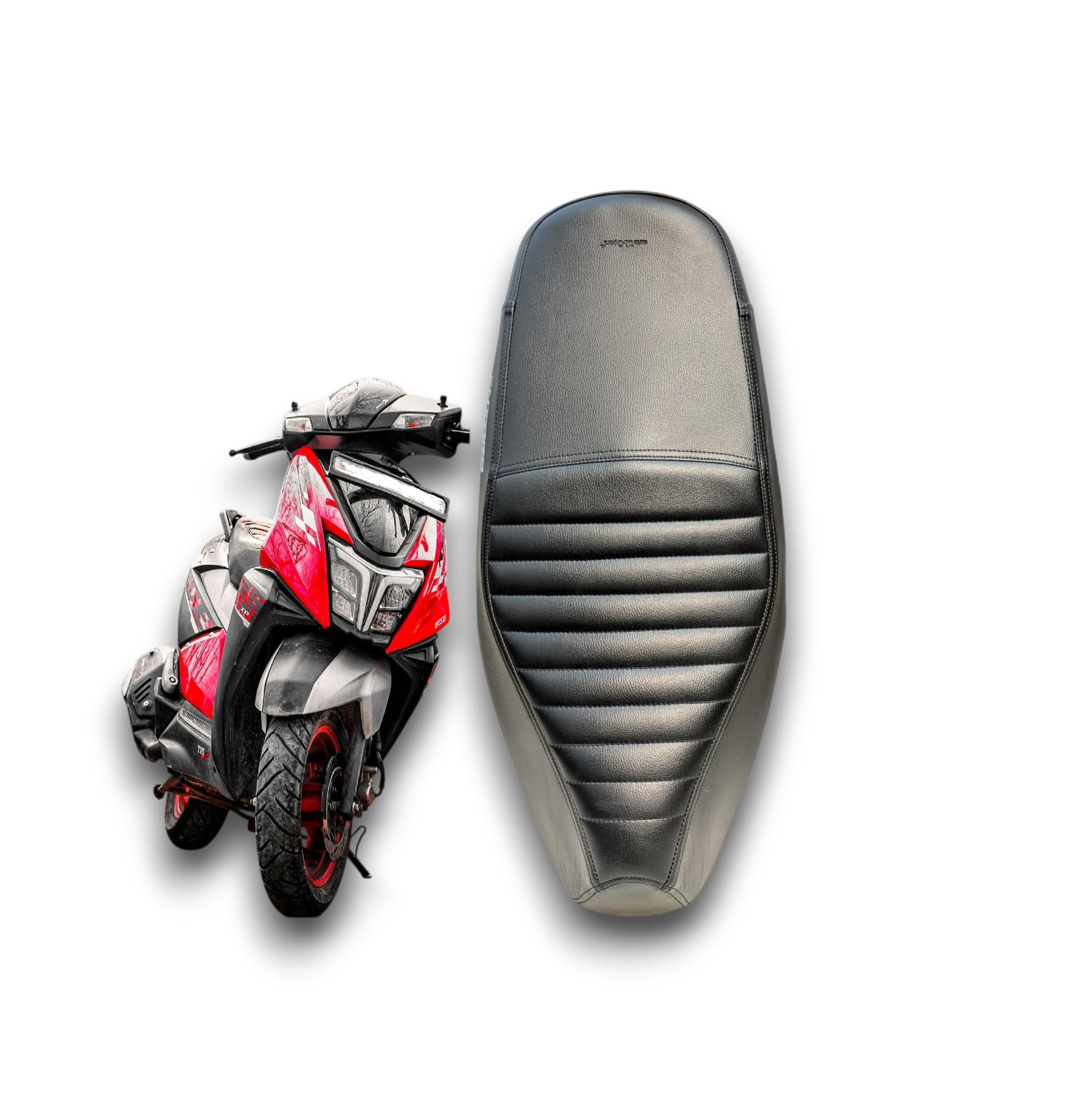 NTORQ 150 Bike SEAT Cover,PU Leather Black Colour Design,Bike SEAT Cover,10 mm Rubber Cushion Foam-image-49