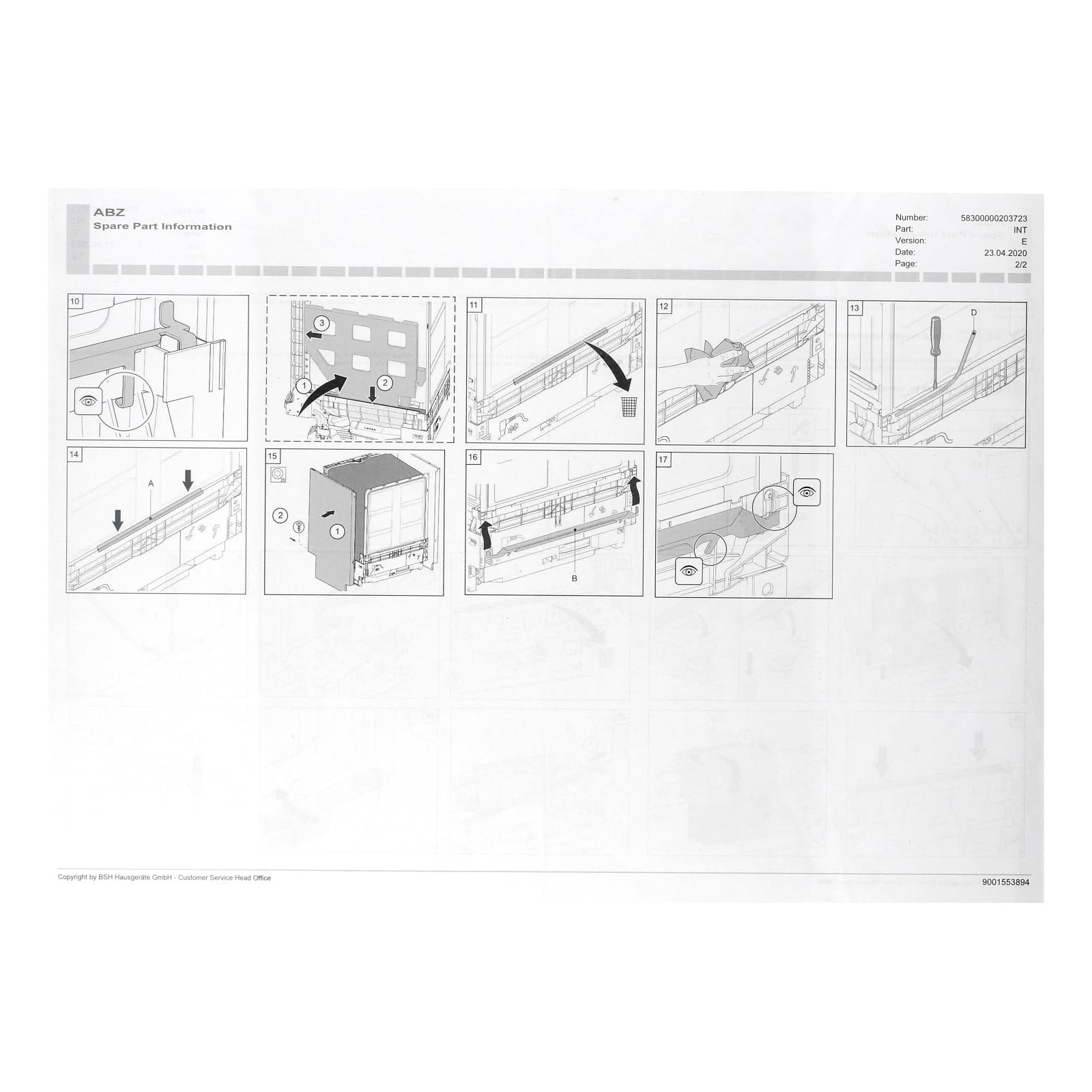 easyPART Kompatibel/Ersatz für BOSCH 11038786 Reparatursatz für undichte Behälter Geschirrspüler