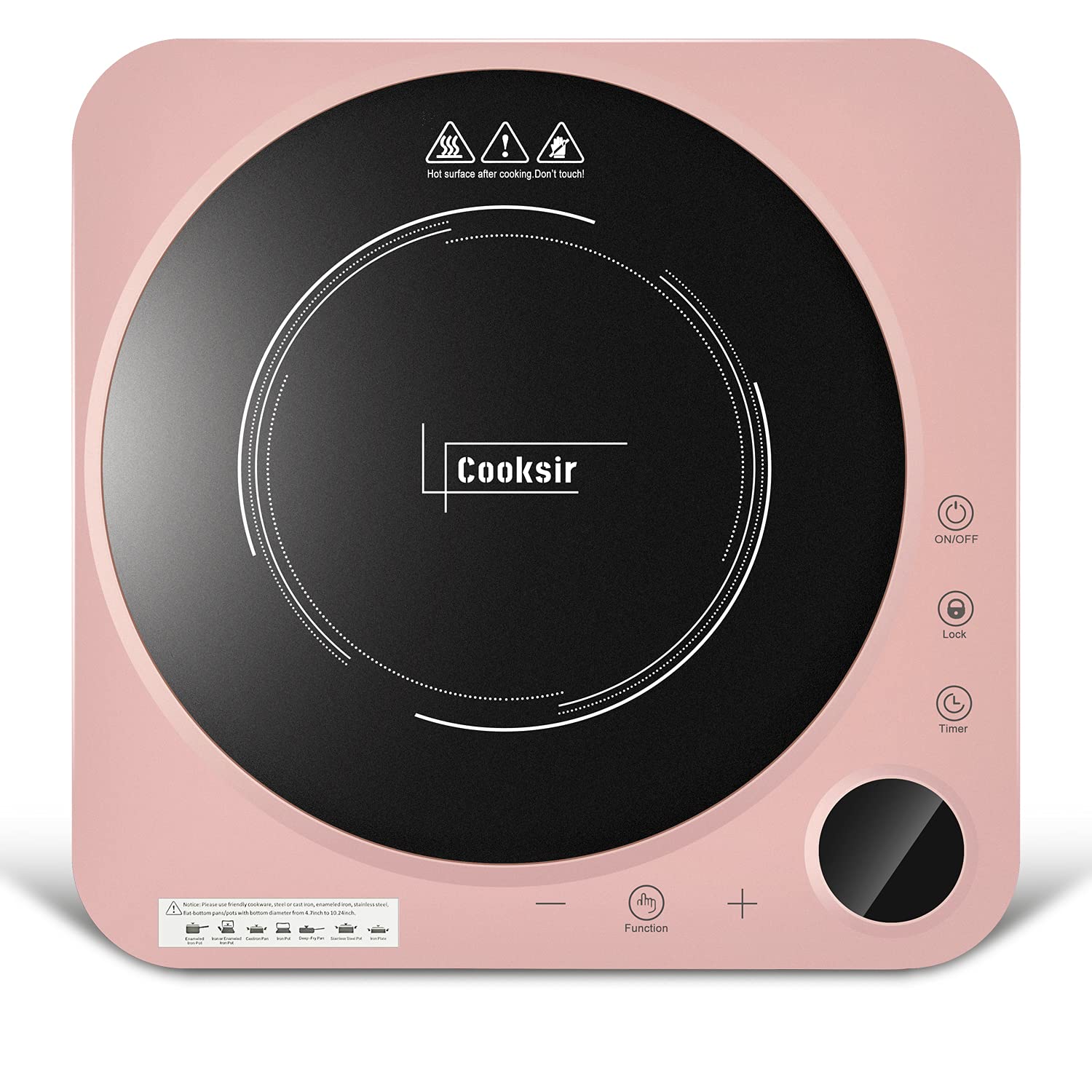 Photo 1 of Portable Induction Cooktop, Cooksir 1500W Induction Cooker with Kids Safety Lock, 12 Power 12 Temperature Setting Countertop Burner with Timer
