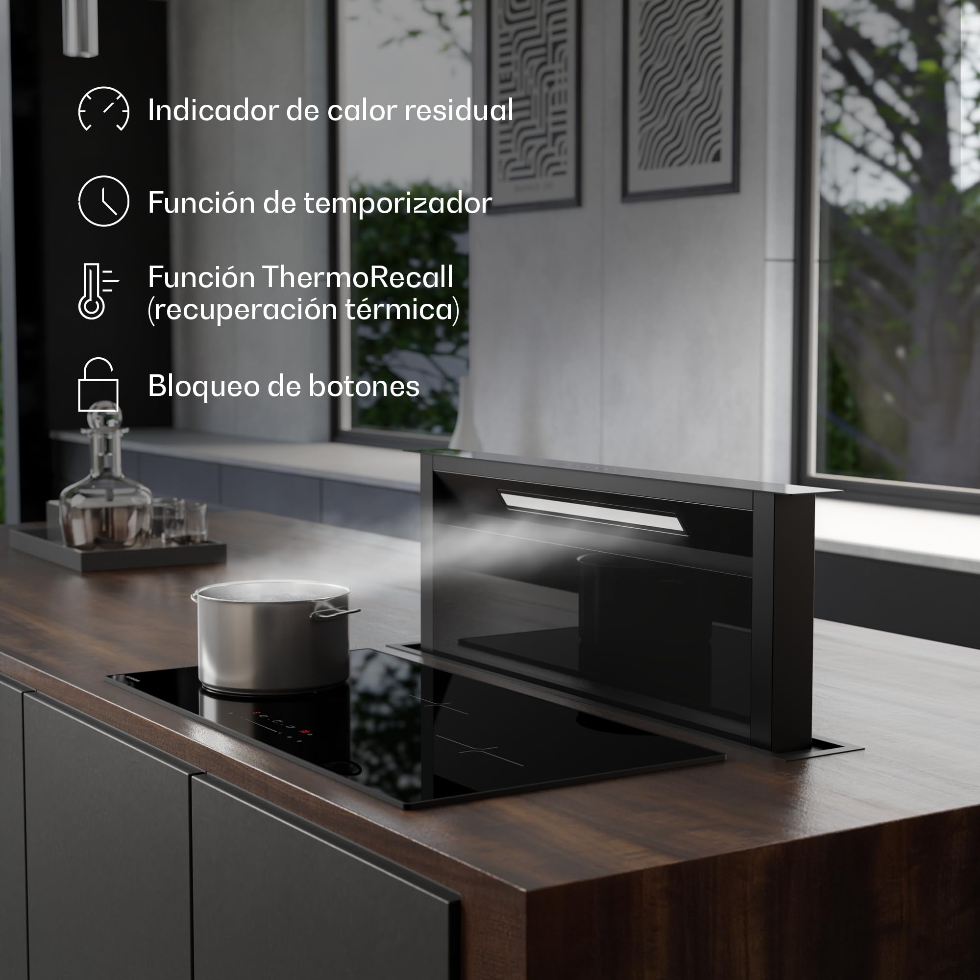 Klarstein Velaire Placa Inducción 80cm - 3 Zonas, 5500W Boost, Control Táctil Deslizante, Temporizador, Bloqueo Infantil, Indicador Calor Residual, Cocina Inducción