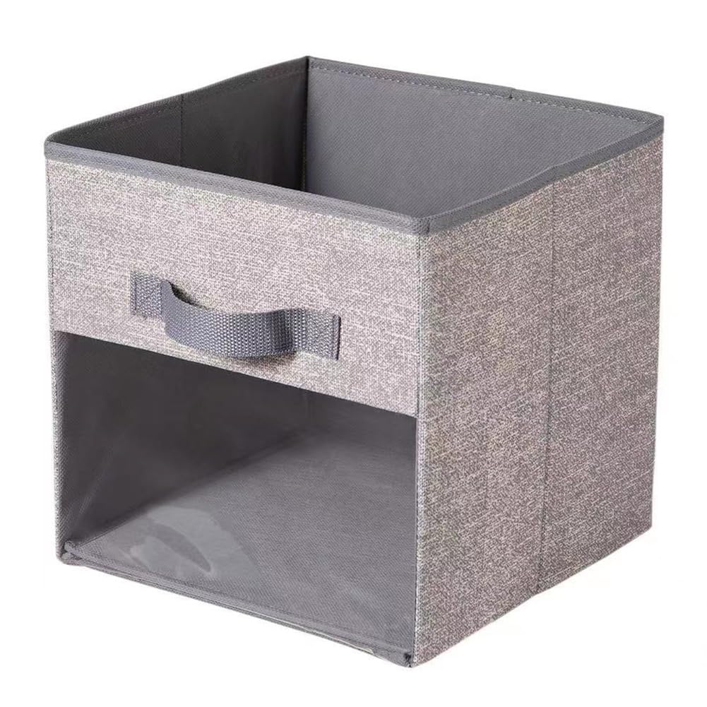 Boîte de rangement transparente pour placard et cube pliable en tissu gain de place