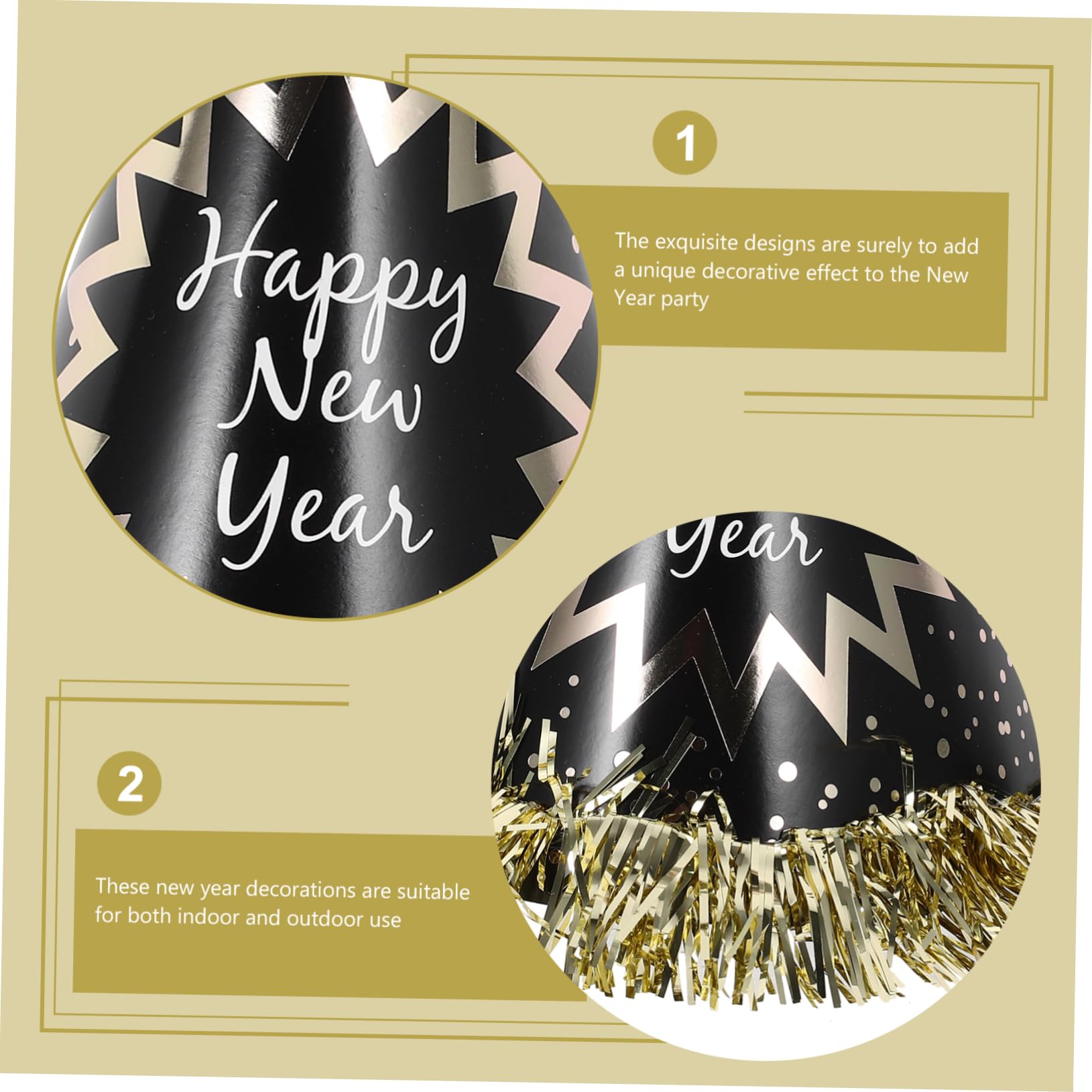 TOYANDONA 1tasche Neujahrsdekorationsset Mit Perlenkette Und Hut Partyhüte Für Silvester Und Stirnbänder Tröten Für Silvesterfeiern