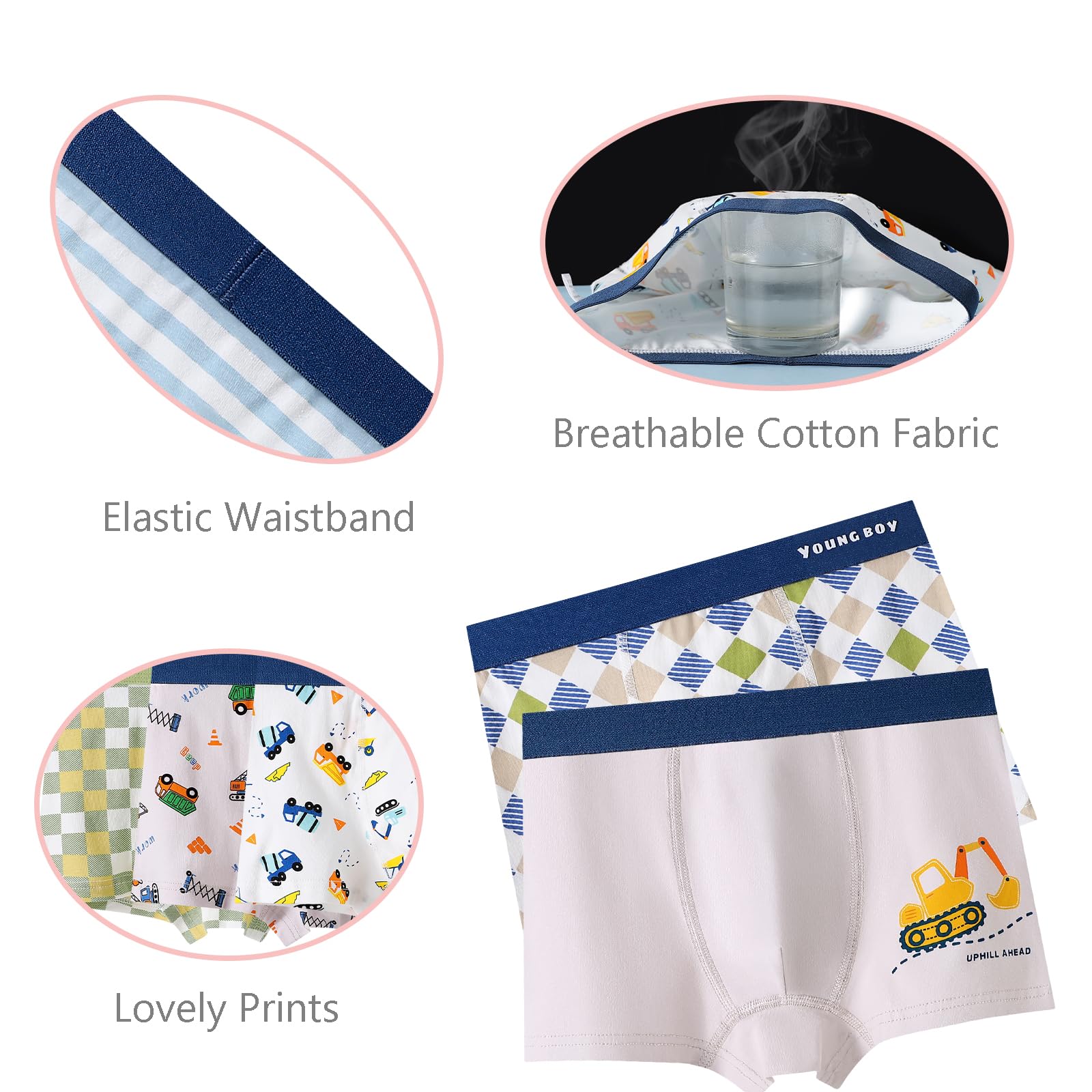 Unterhosen für Jungen, Dinosaurier, Kleinkind, Jungen, Boxershorts, Slips, 8er-Pack, für Babys und Kinder, Baumwolle, 2–12 Jahre