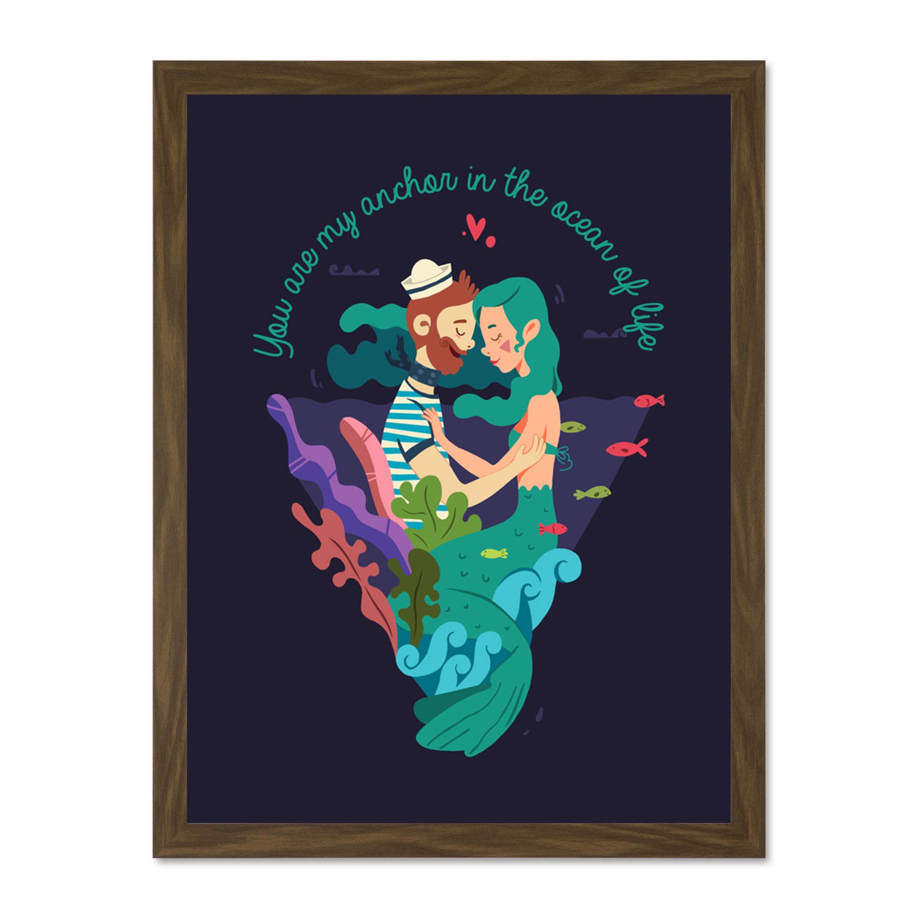 Wee Blue Coo You Are My Anchor Love Sailor Large Framed Art Print Poster Wall Decor 18x24 inch