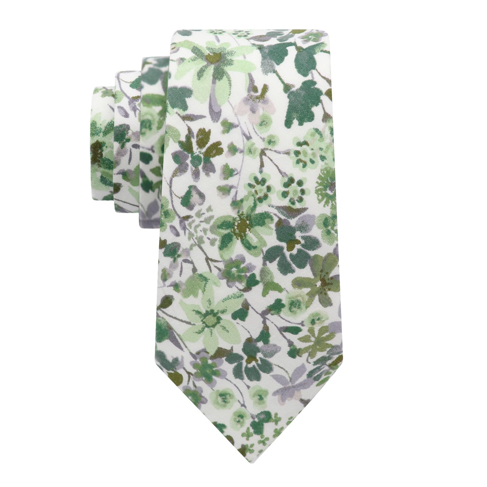 LJBFNN Floral Ties for Men, Cotton Flower Tie Men's Neckties for Weddings Groomsmens