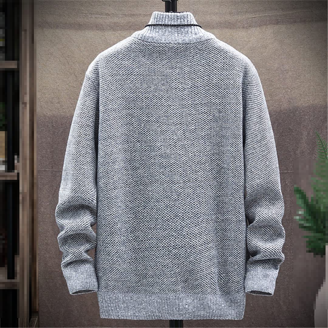 Vogrtcc Maglione dolcevita da uomo maglione lavorato a maglia maglione dolcevita per gli uomini, Light Gray, 2XL
