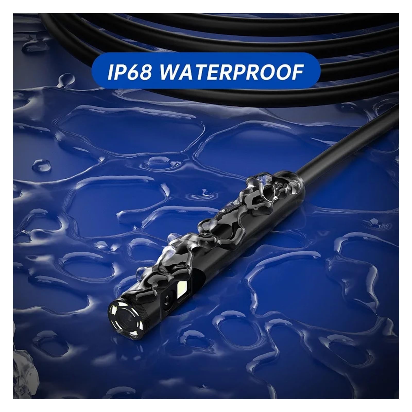 Cámara endoscópica Industrial IPS de 5 Pulgadas, cámara de Enfoque automático Impermeable con diseño Dividido HD de 1080P, 5.0MP Vista Gran Angular