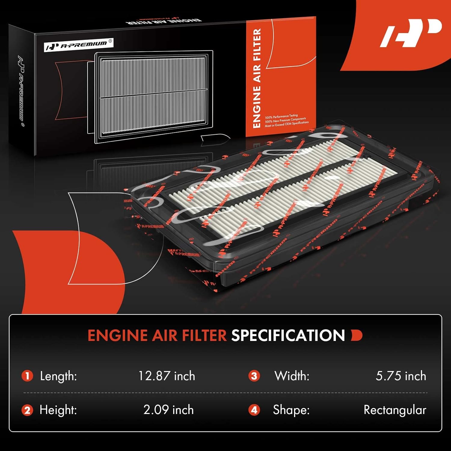 A-Premium Engine Air Filter Compatible with Honda Accord 2003-2007 & Acura RL 2005-2008, TL 2004-2006, 3.0L 3.2L 3.5L