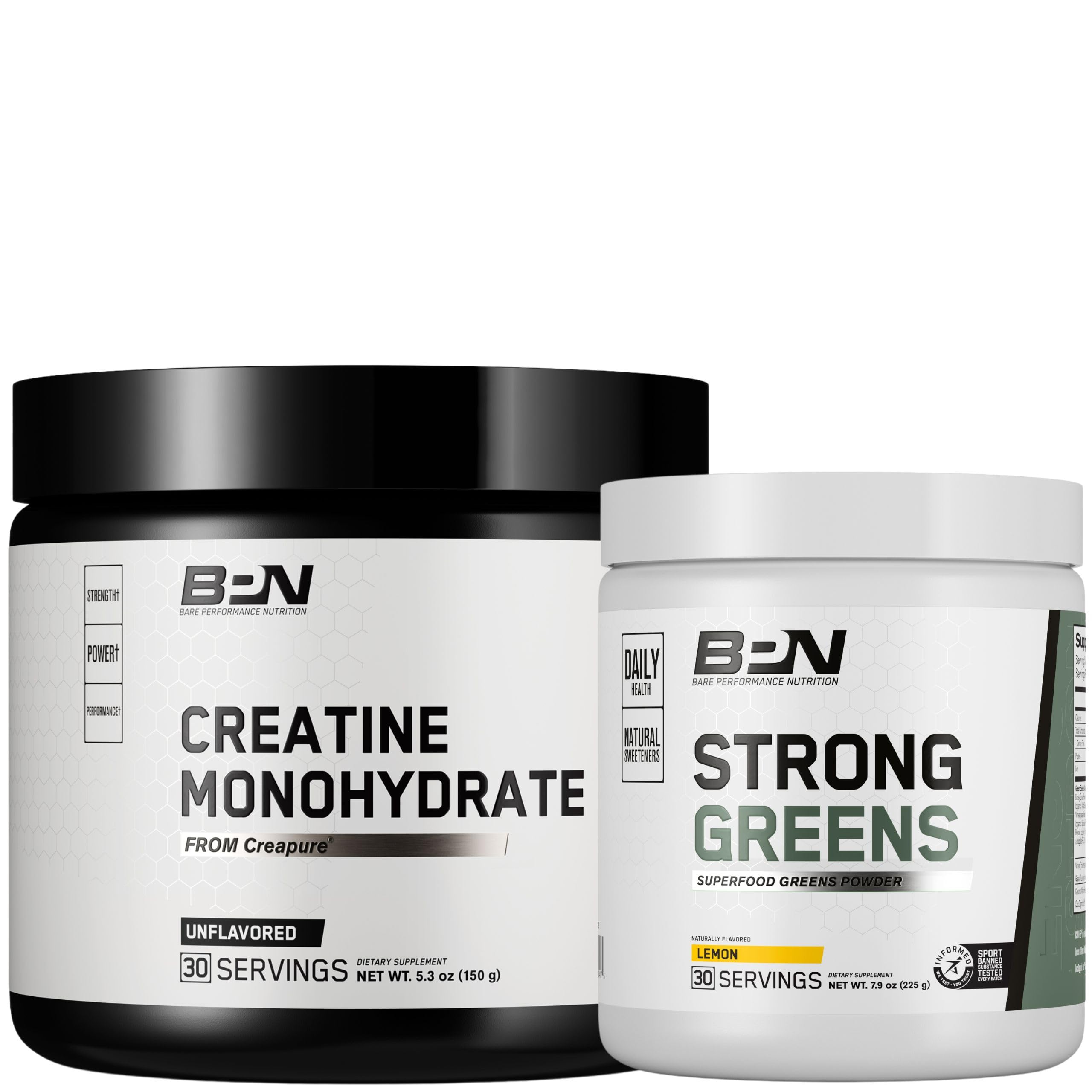 BARE PERFORMANCE NUTRITION BPN Creatine Monohydrate & Strong Greens Bundle