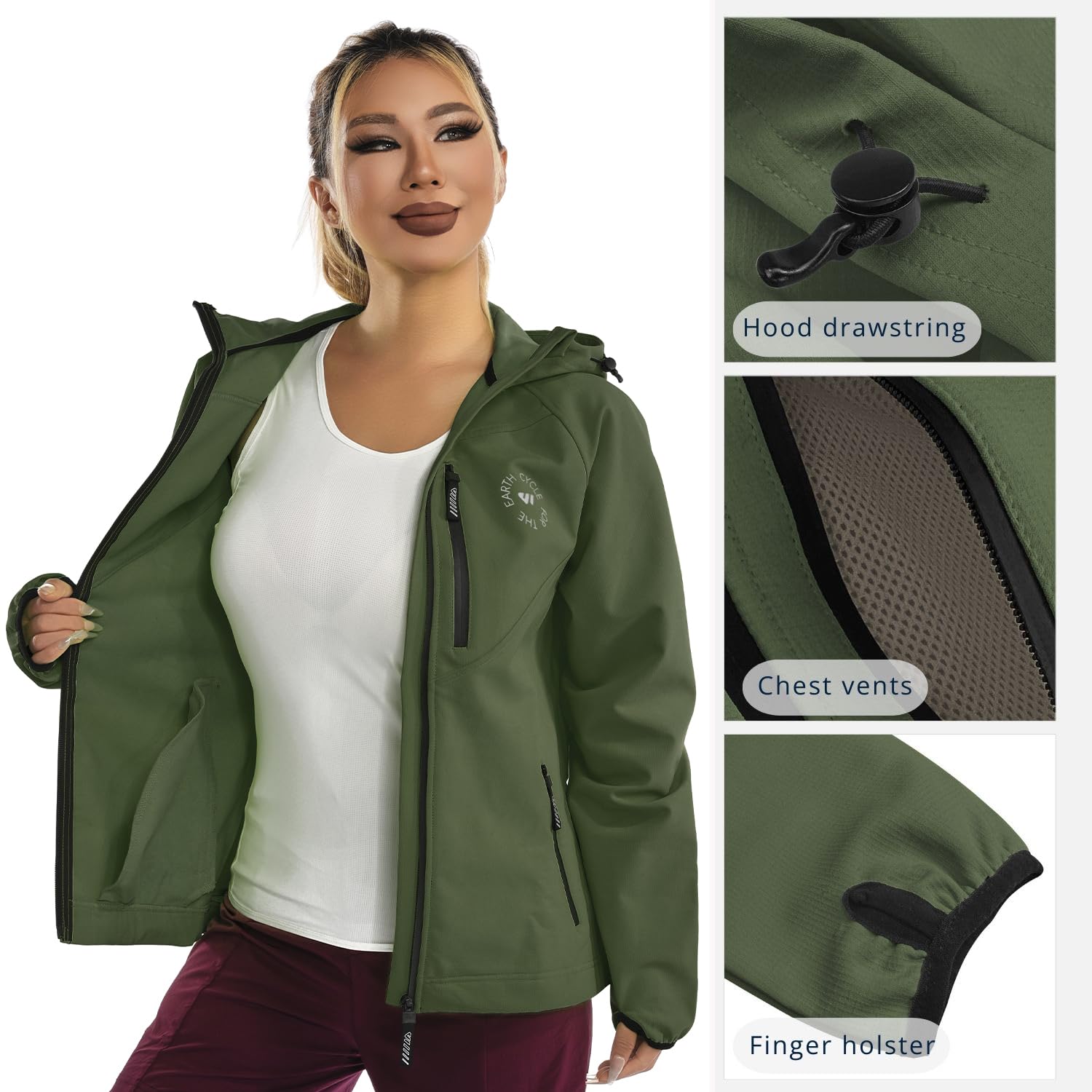 Wulibike Veste de cyclisme pour femme - Pliable - Légère et respirante - Veste de course réfléchissante - Coupe-vent - Pour le cyclisme, le trekking et l'extérieur