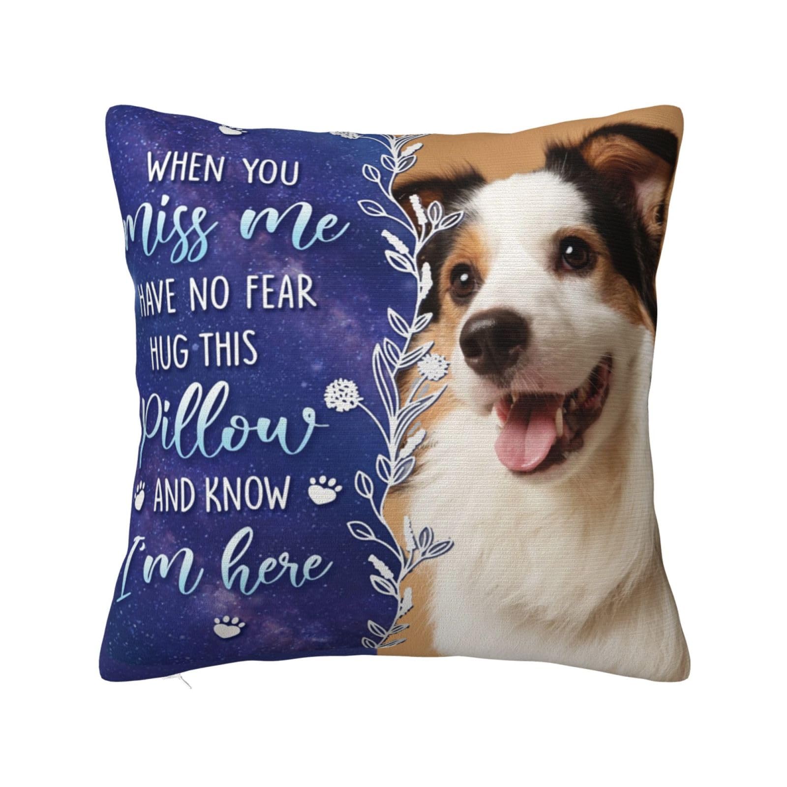 Rifyta Personalised Dog & Pet Memorial Cushions with Photo - Two-Sides Printed Cushion Covers (style 7)